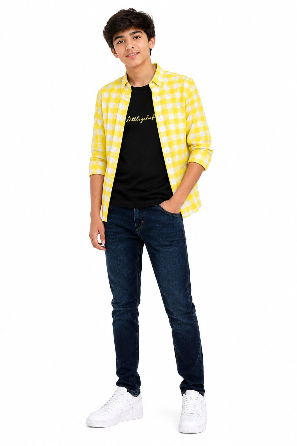 3 Pair Lemon Grove Casual Shirt with LittlezClub Printed Half Sleeve TShirt Paired with Slim Fit Boys Denim Jeans
