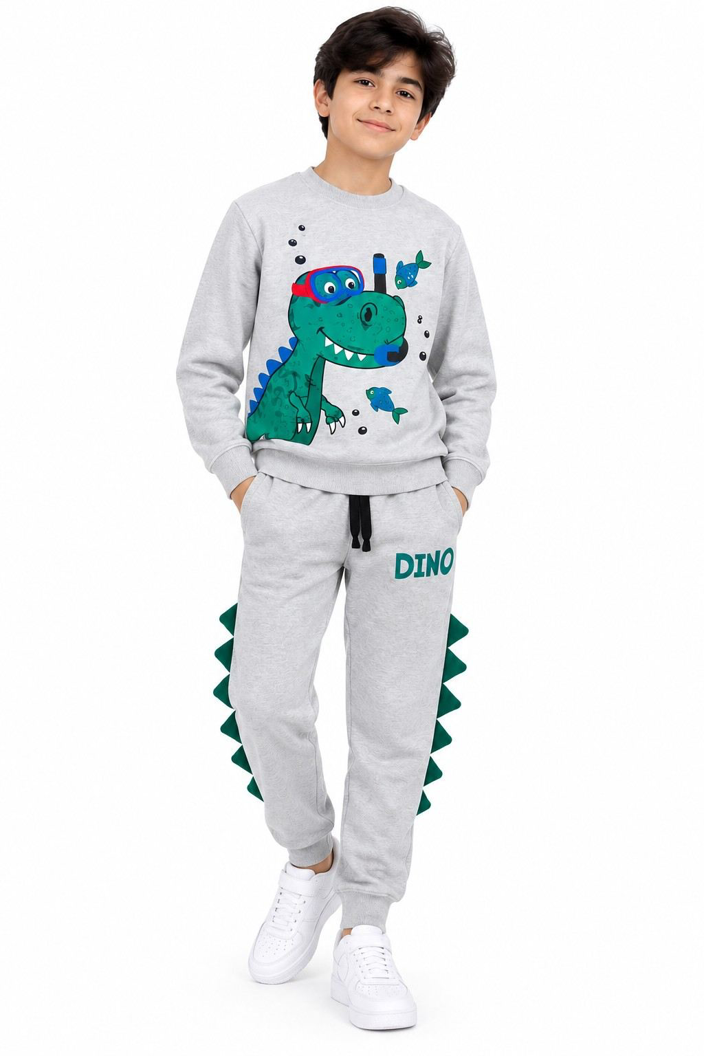 Diver Dino Fleece Tracksuit - Grey