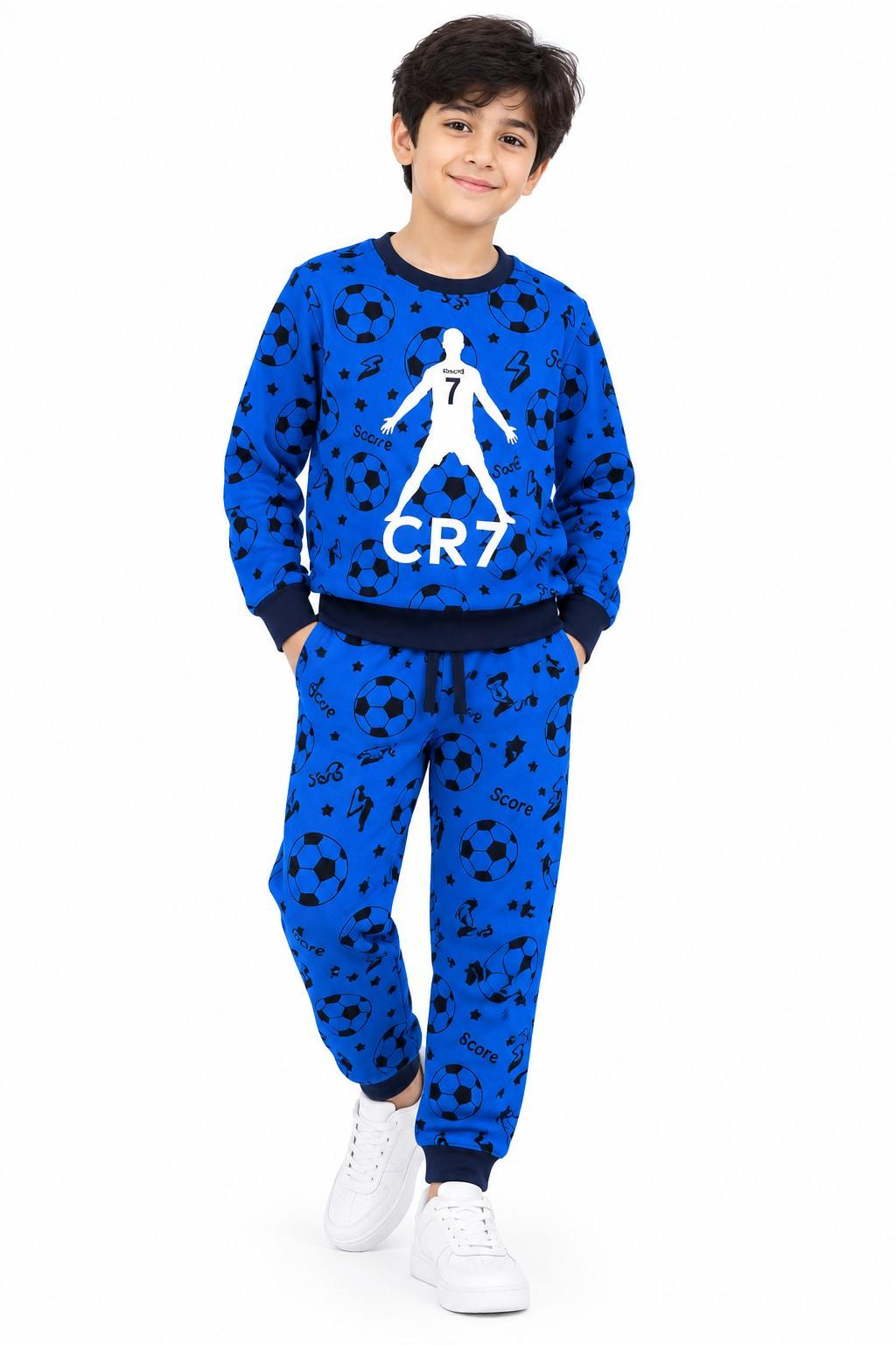 CR7 FootBall Fleece Tracksuit -Blue