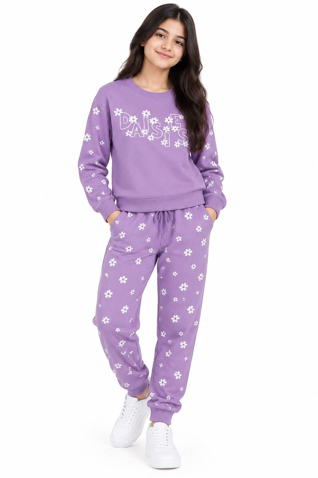 Daisy World Fleece Tracksuit - Plum