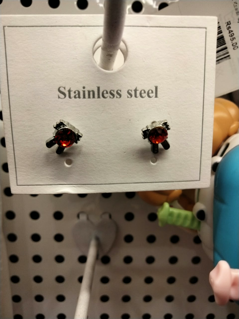 Stainless Steel Red Stone Tops