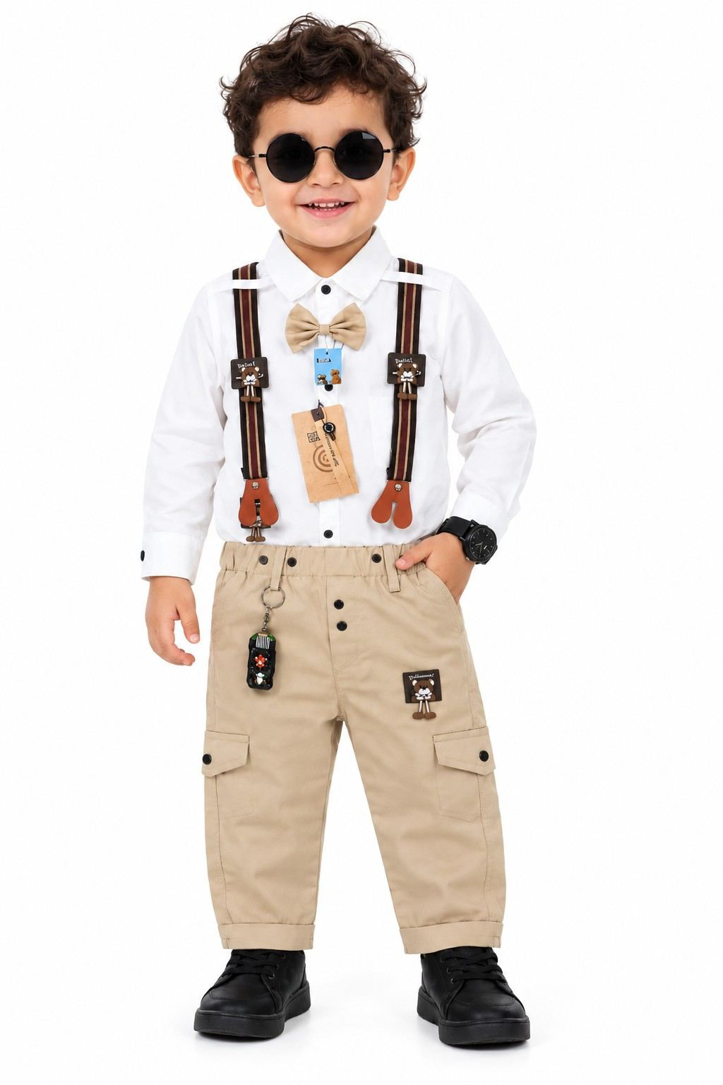 Bear Galace Bow Casual Shirt With Pent