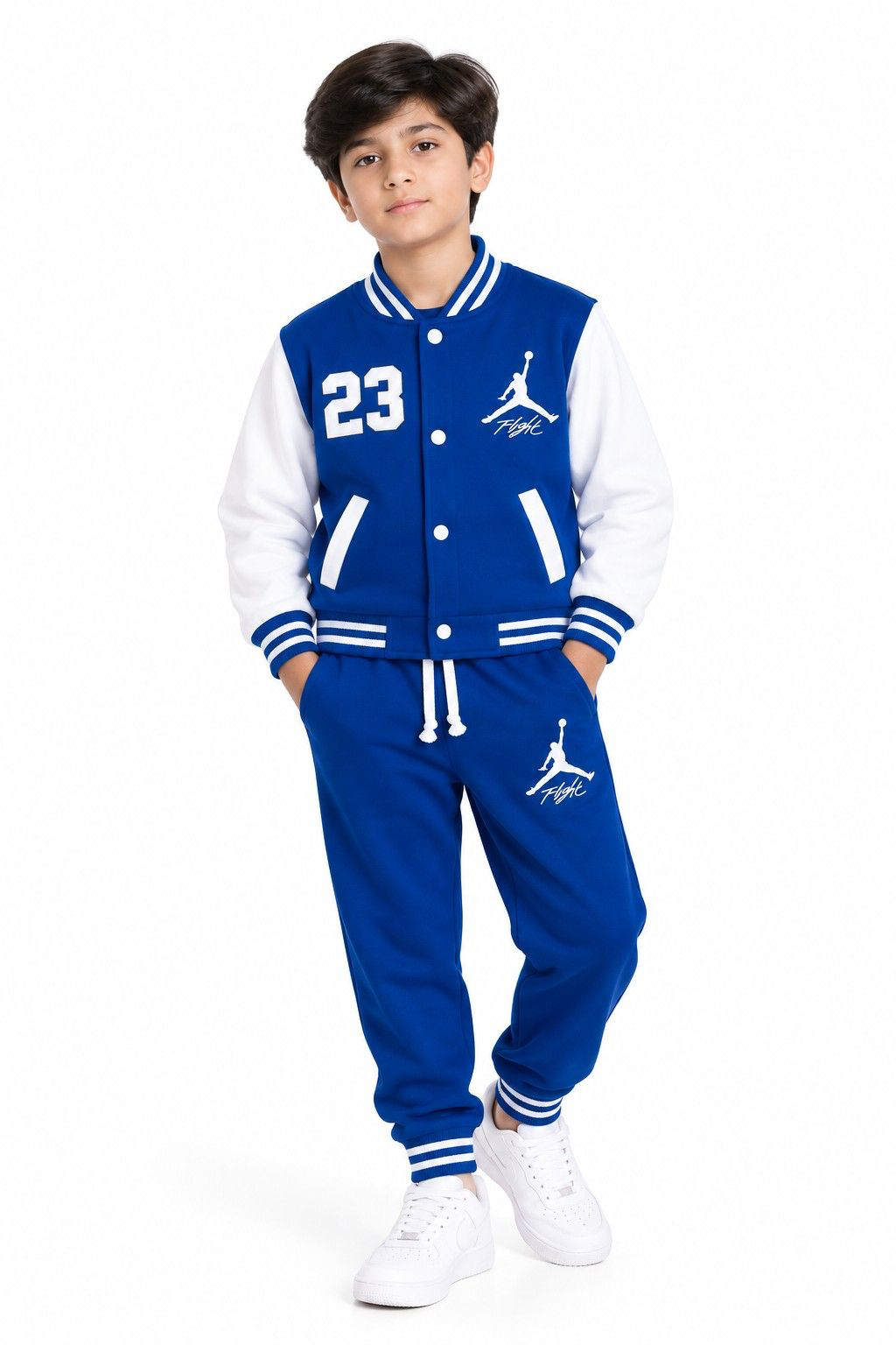 Boys Sporty Jumpman '23' Fleece Tracksuit - Royal Blue