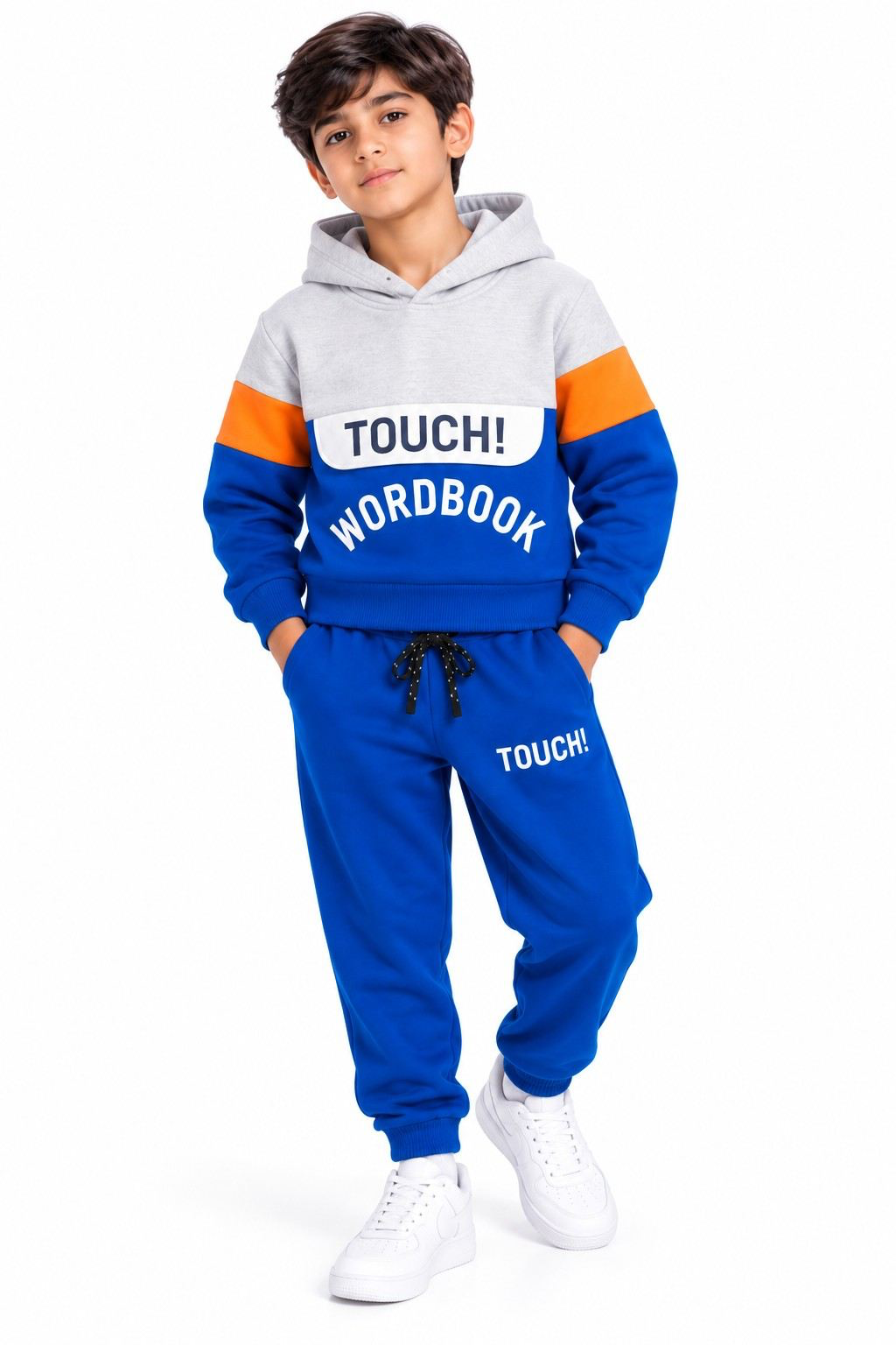 Boys Touch Word Book Fleece Tracksuit - Royal Blue