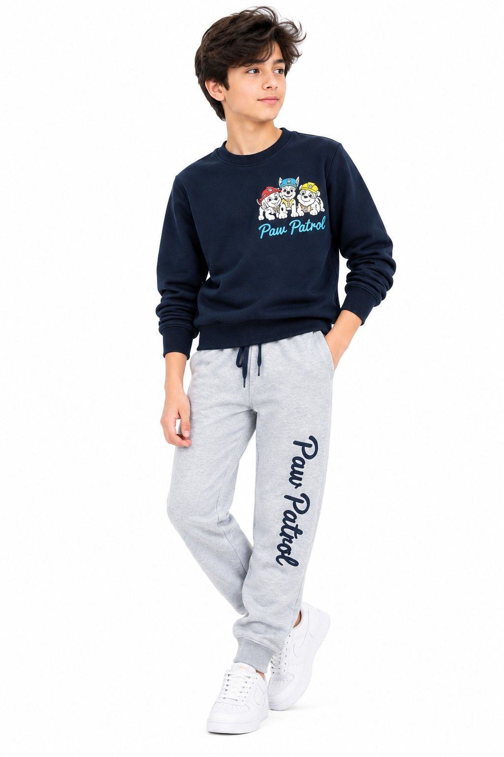 Boys Paw Patrol Fleece Tracksuit - Navy Blue & Grey