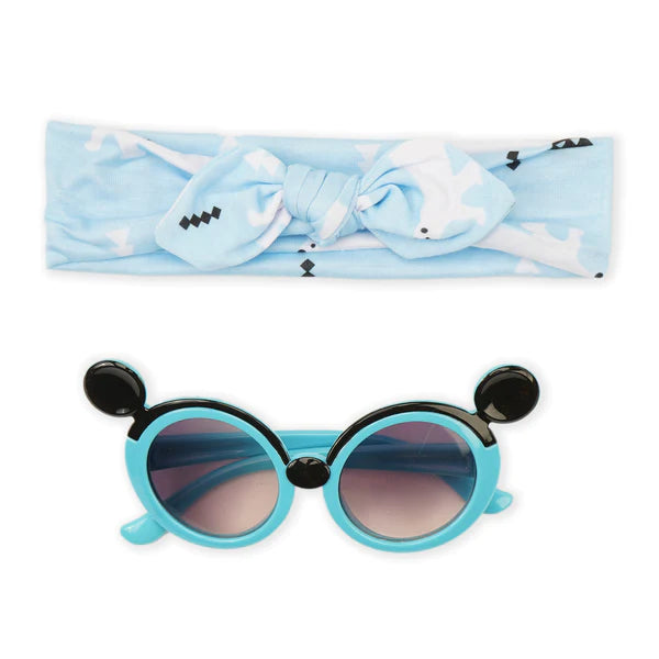 Imported Oval Sunglasses With HeadBands Set ‚Äì Sky Blue
