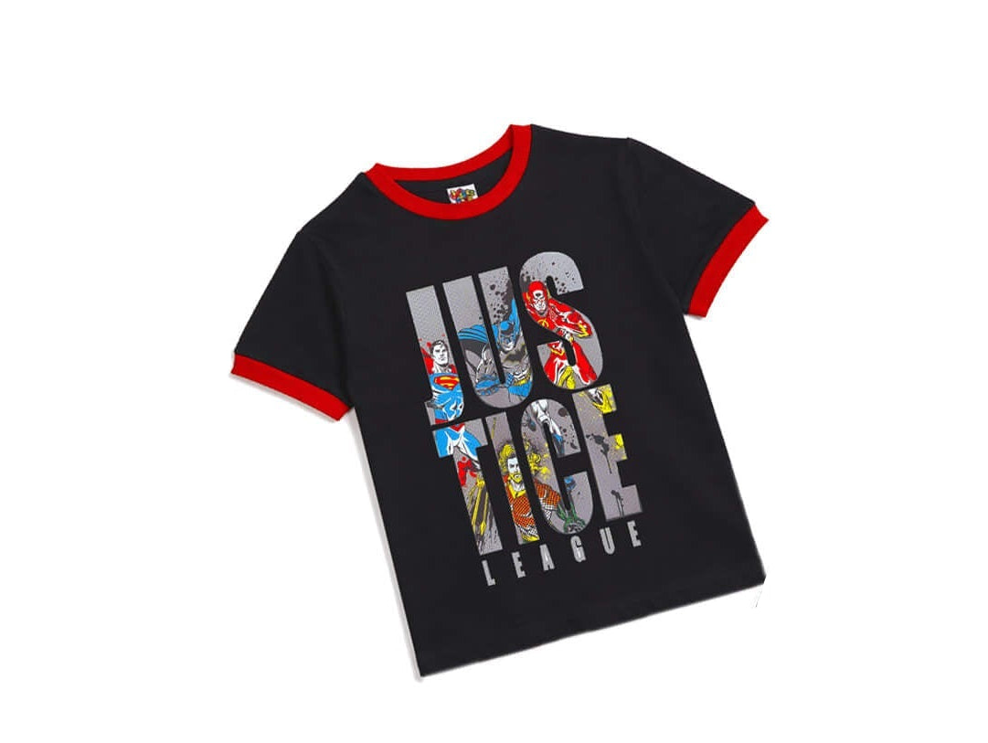 JUSTISE League Print Tee & Trouser - Black-1