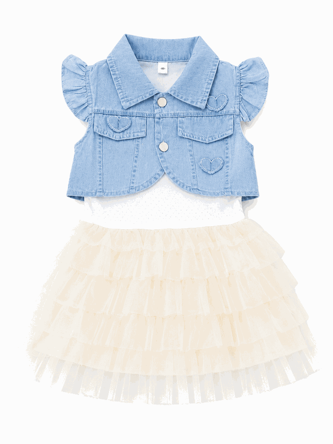 Jeans Heart Pocket Sharug with Frock