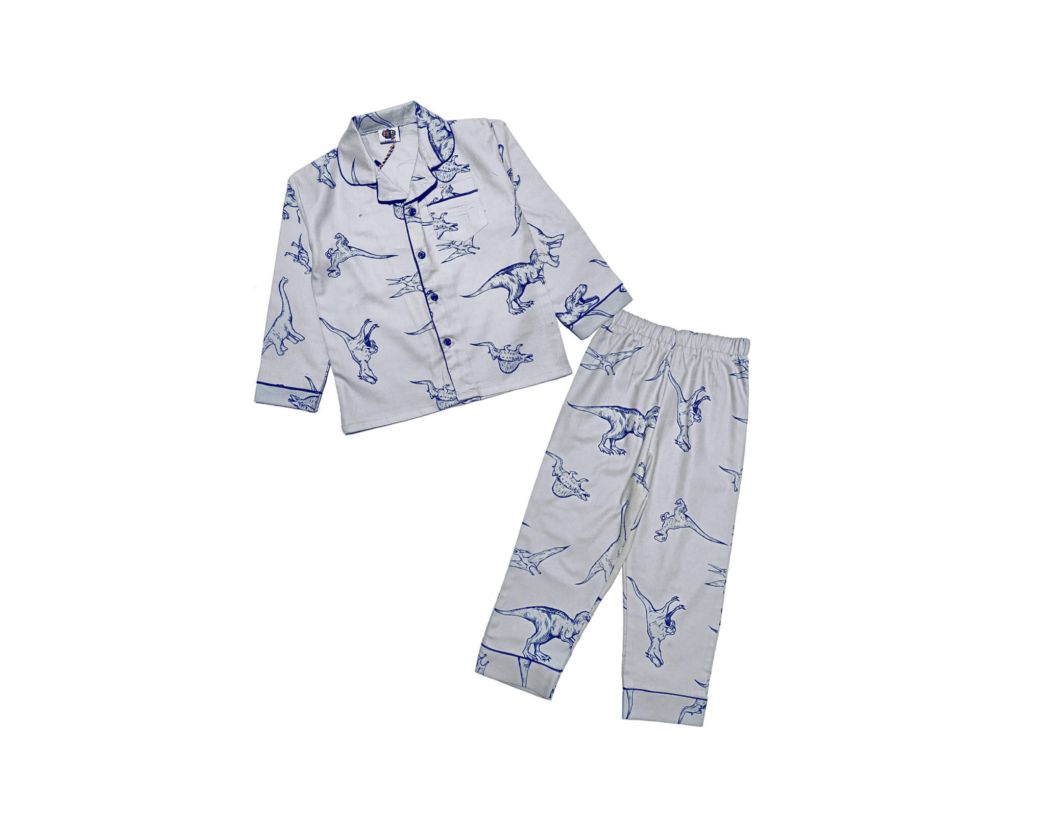 Jurassic World Full Sleeves Cotton Night Suit Dark Baby -Silver Grey
