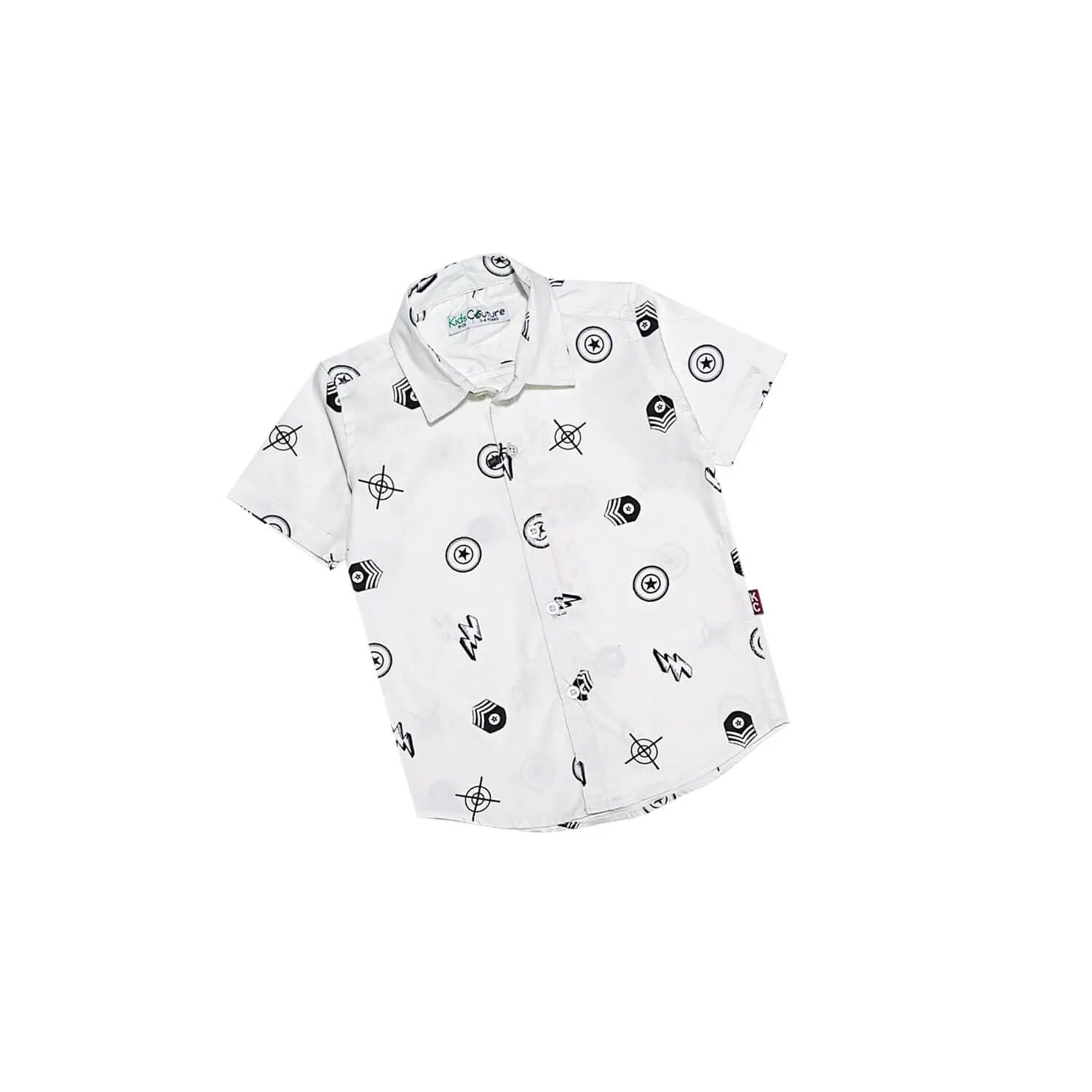 KC Captain America Badge Casual Shirt -White