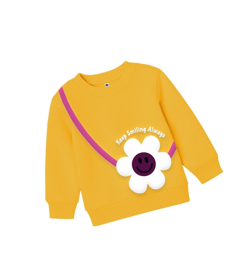 Keep-Smiling-Always-Fleece-Sweatshirt-Yellow-1