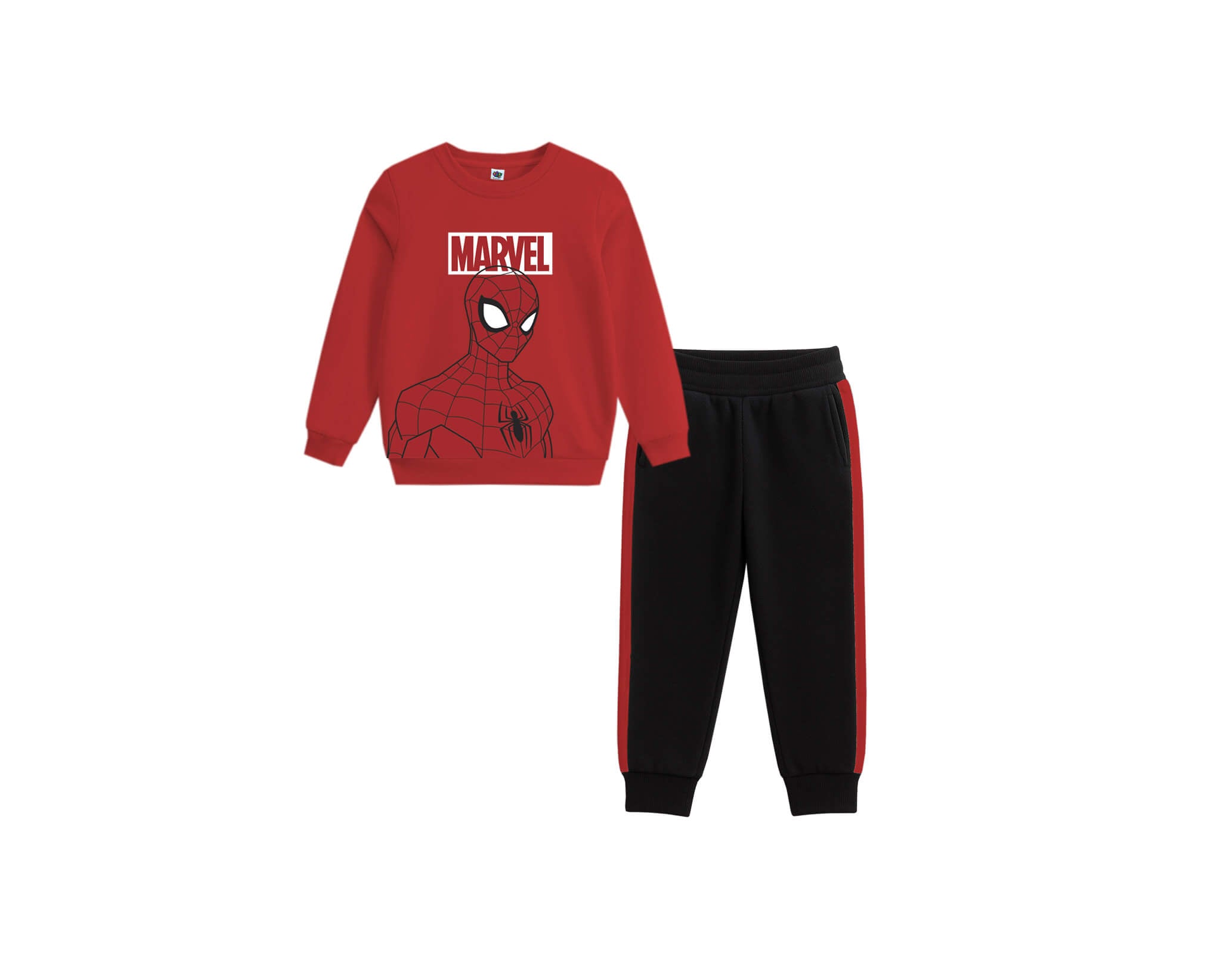 Kids Charactor Fashion Fleece Tracksuit - Red &amp; Black