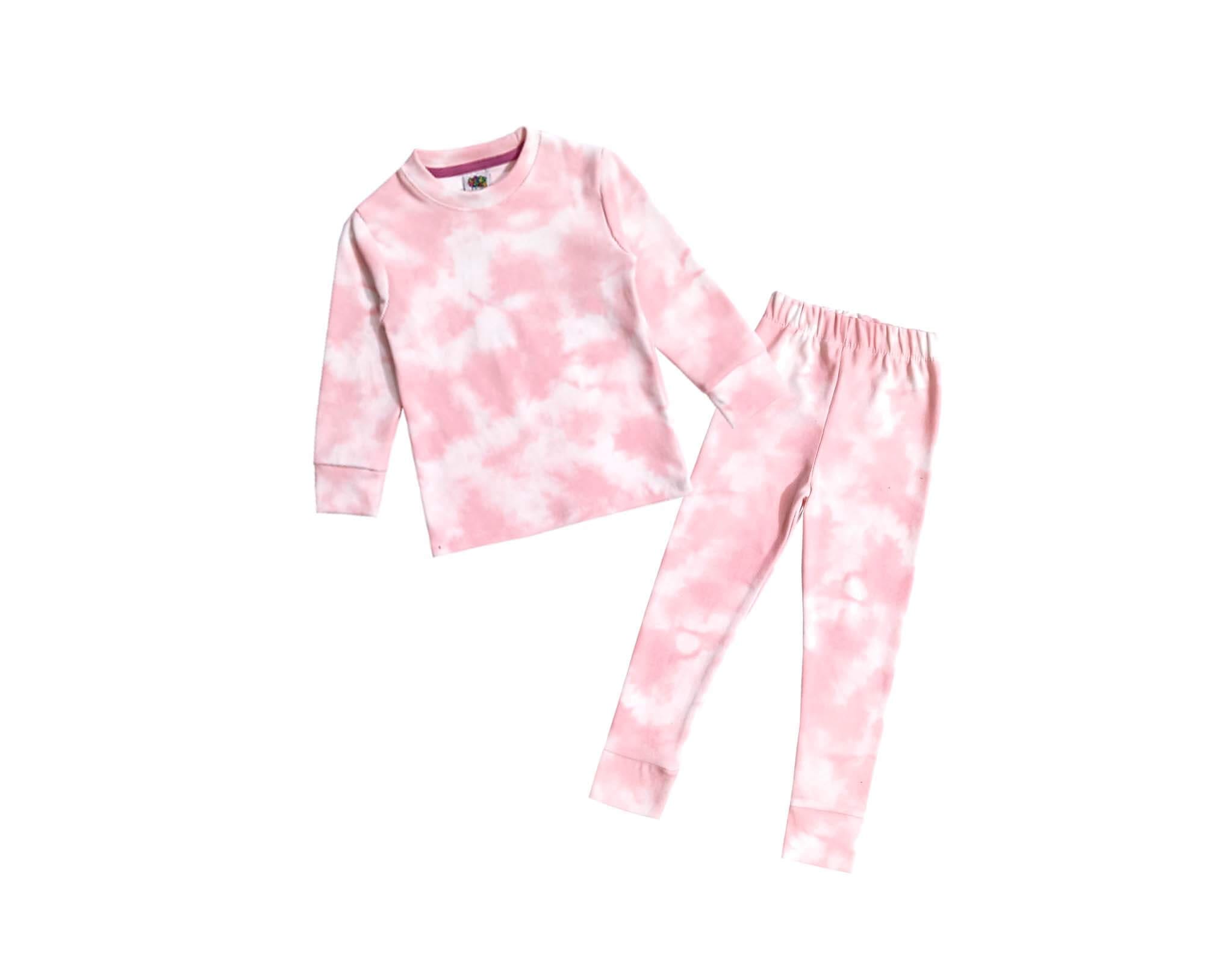 Kids Dye &amp; Tie Rib Inner Body Suit - Peach &amp; Off White