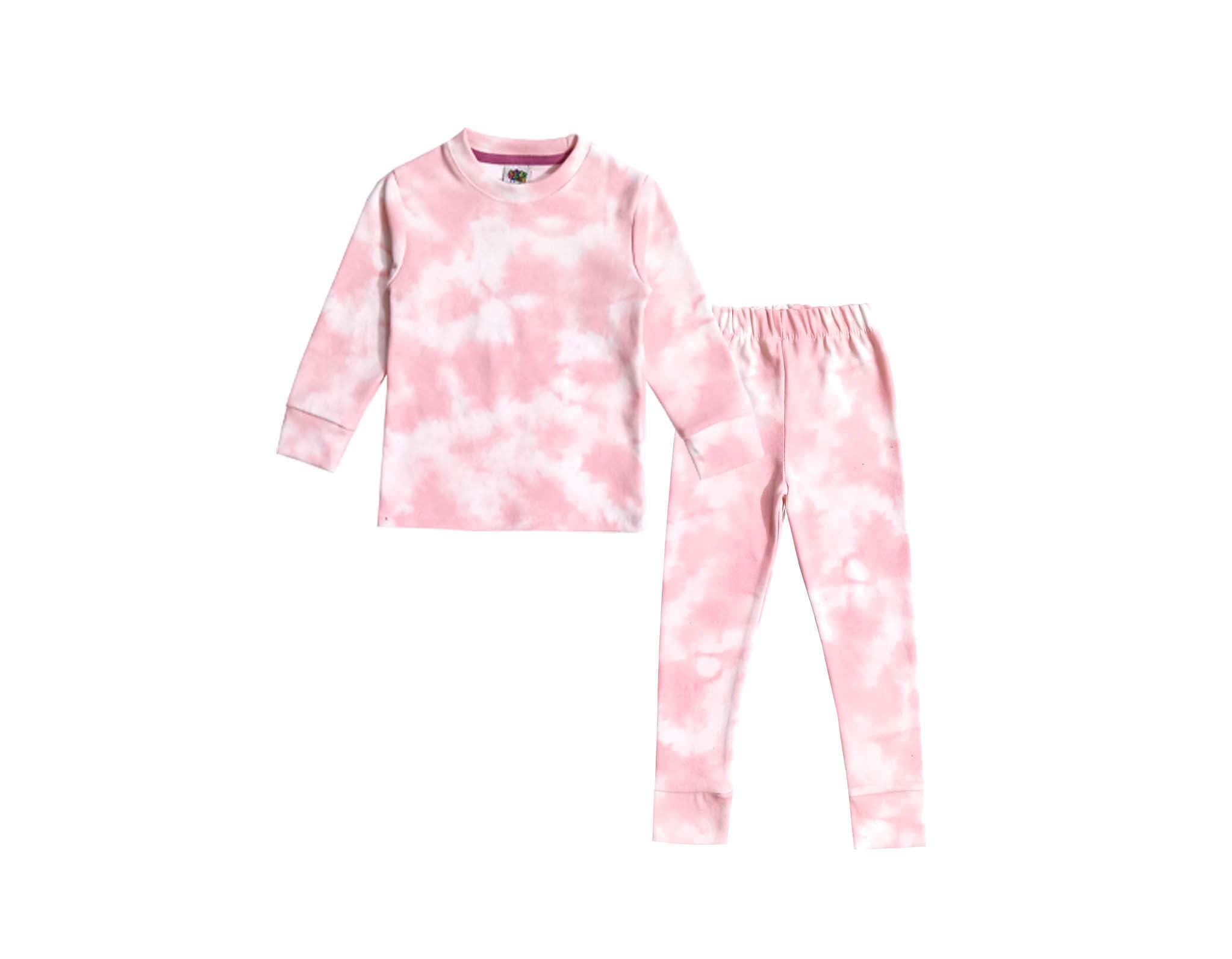 Kids Dye &amp; Tie Rib Inner Body Suit - Peach &amp; Off White