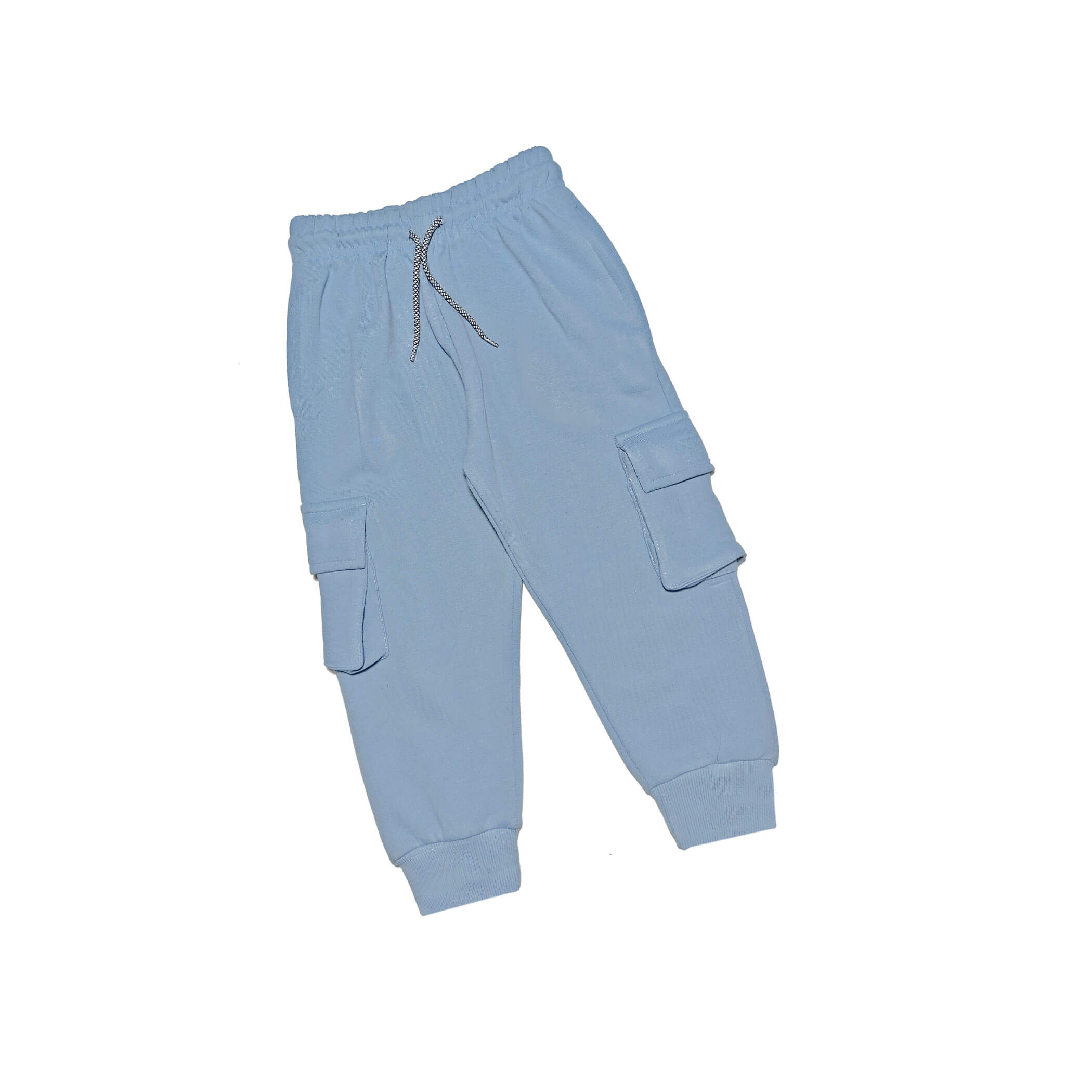 Kids Loose Fit Fleece Cargo Trouser -Sky Blue
