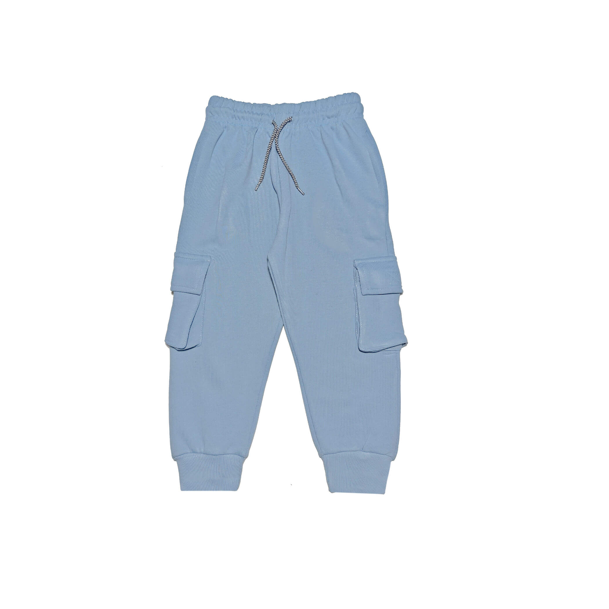 Kids Loose Fit Fleece Cargo Trouser -Sky Blue