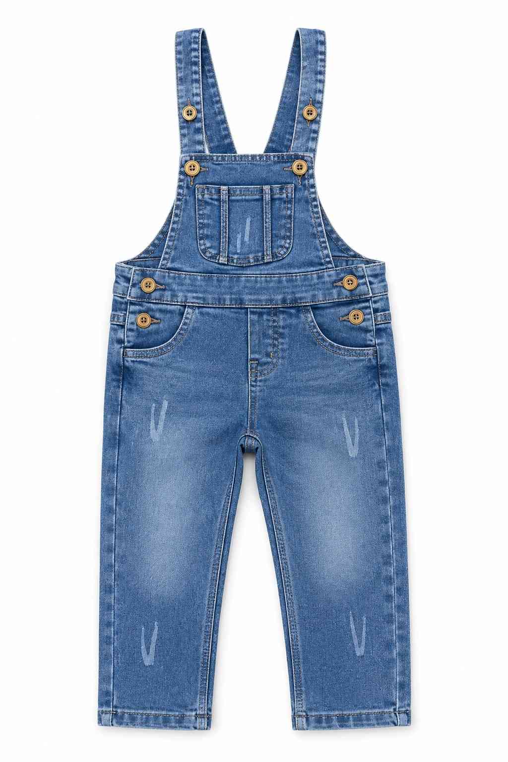 Kids Classic Blue Denim Overall Dungaree Pants