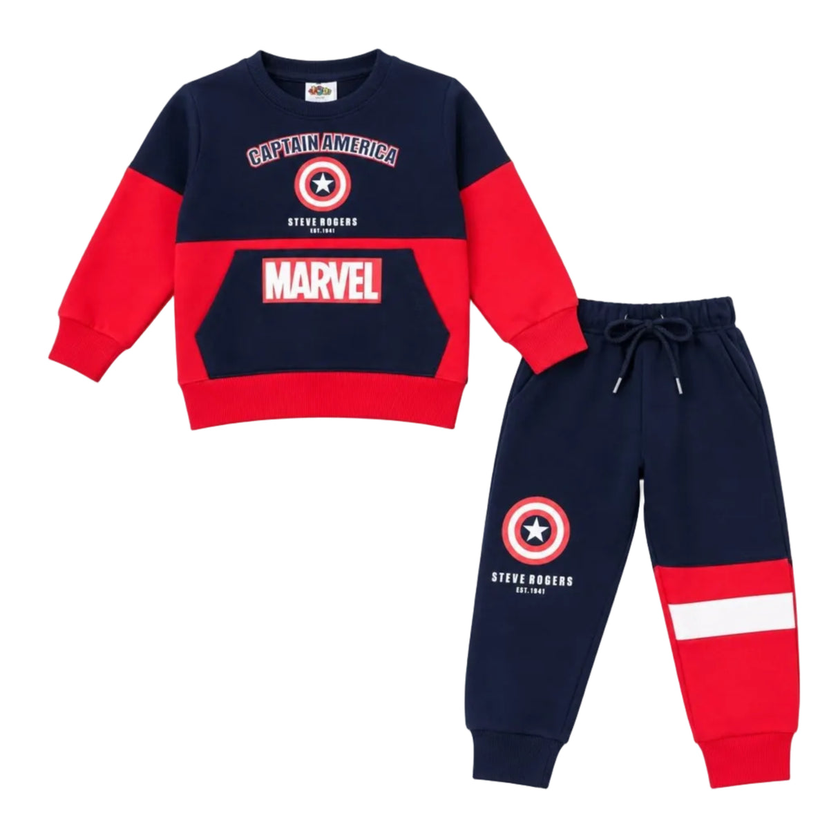 Kids Colorblock Super Hero Fleece Navy & Red
