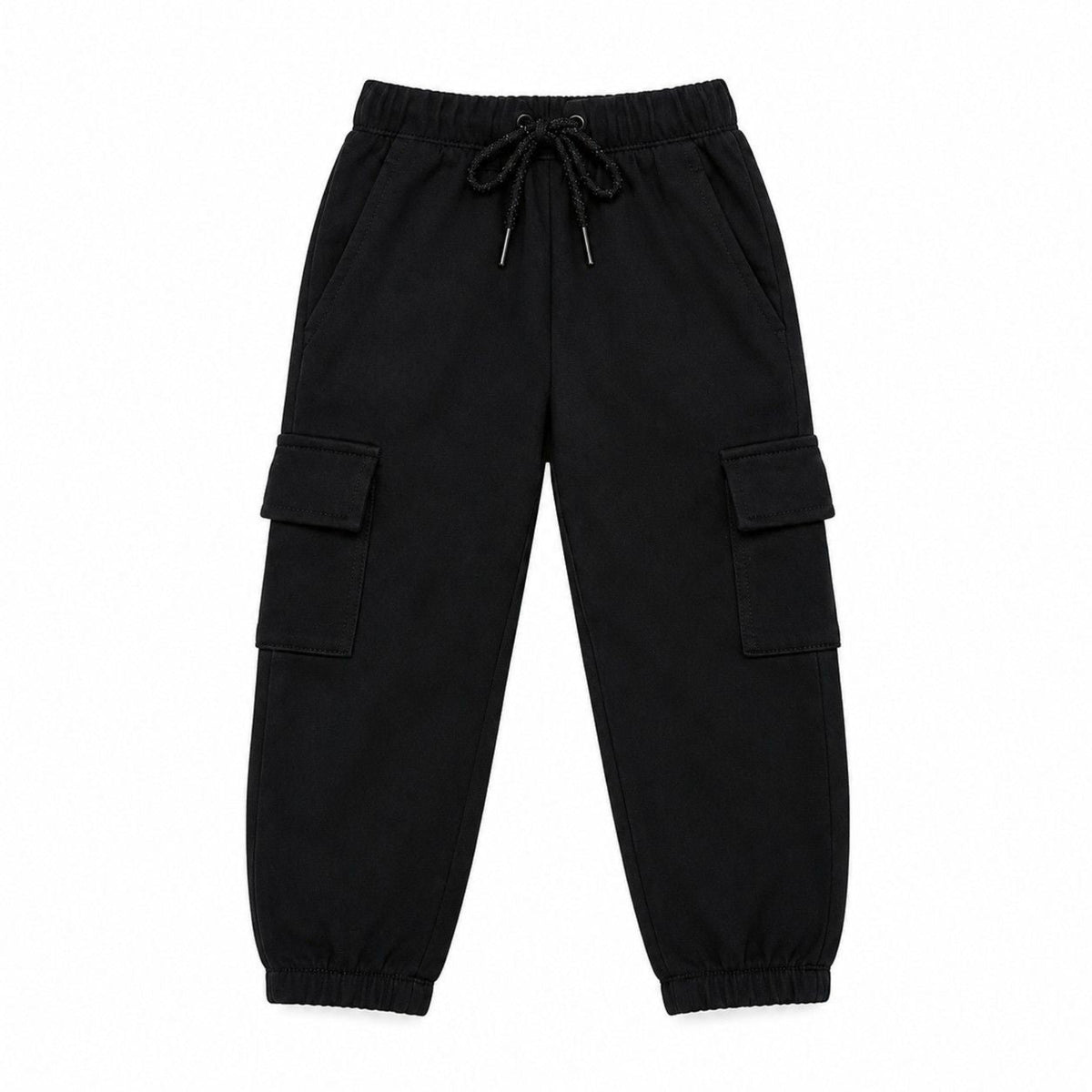Kids Fleece Cargo Trouser - Black