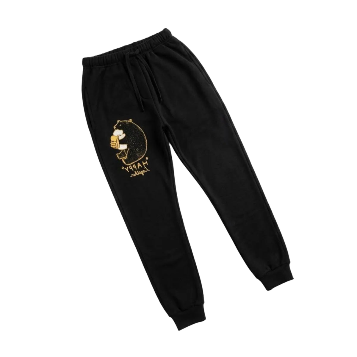 Kids Happy Together  Bear Fleece Trouser - Black.