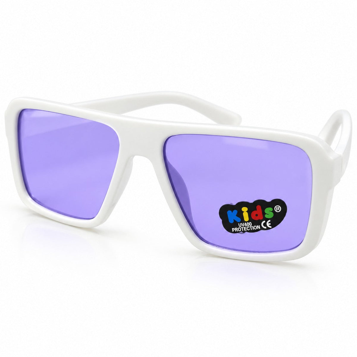 Kids Modern Sunglasses - Purple & White 