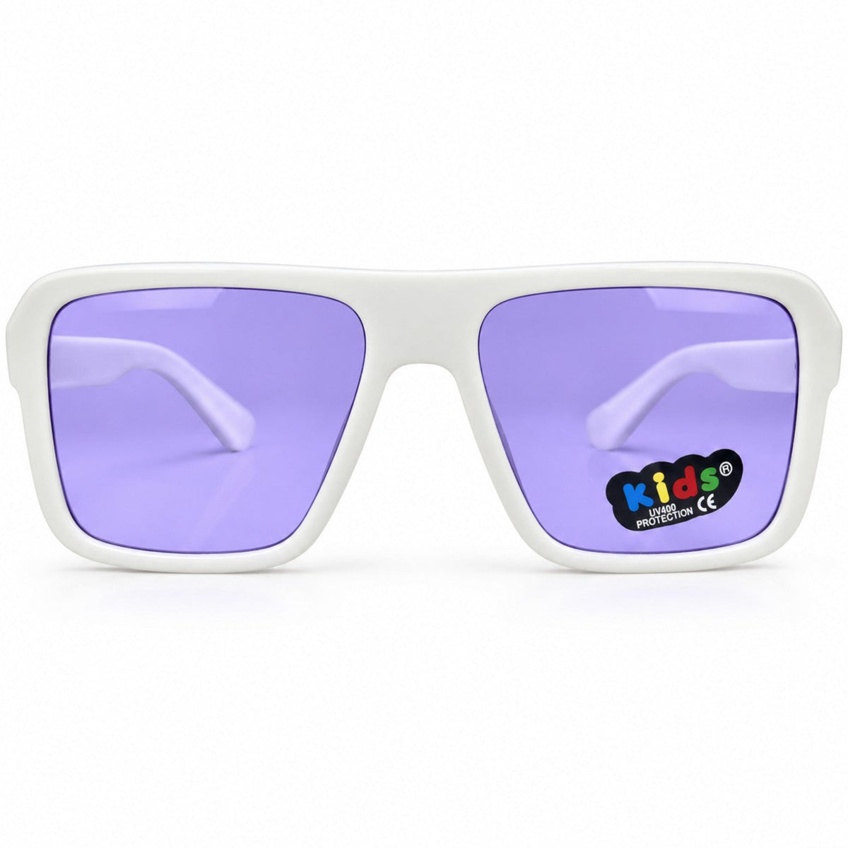 Kids Modern Sunglasses - Purple & White 