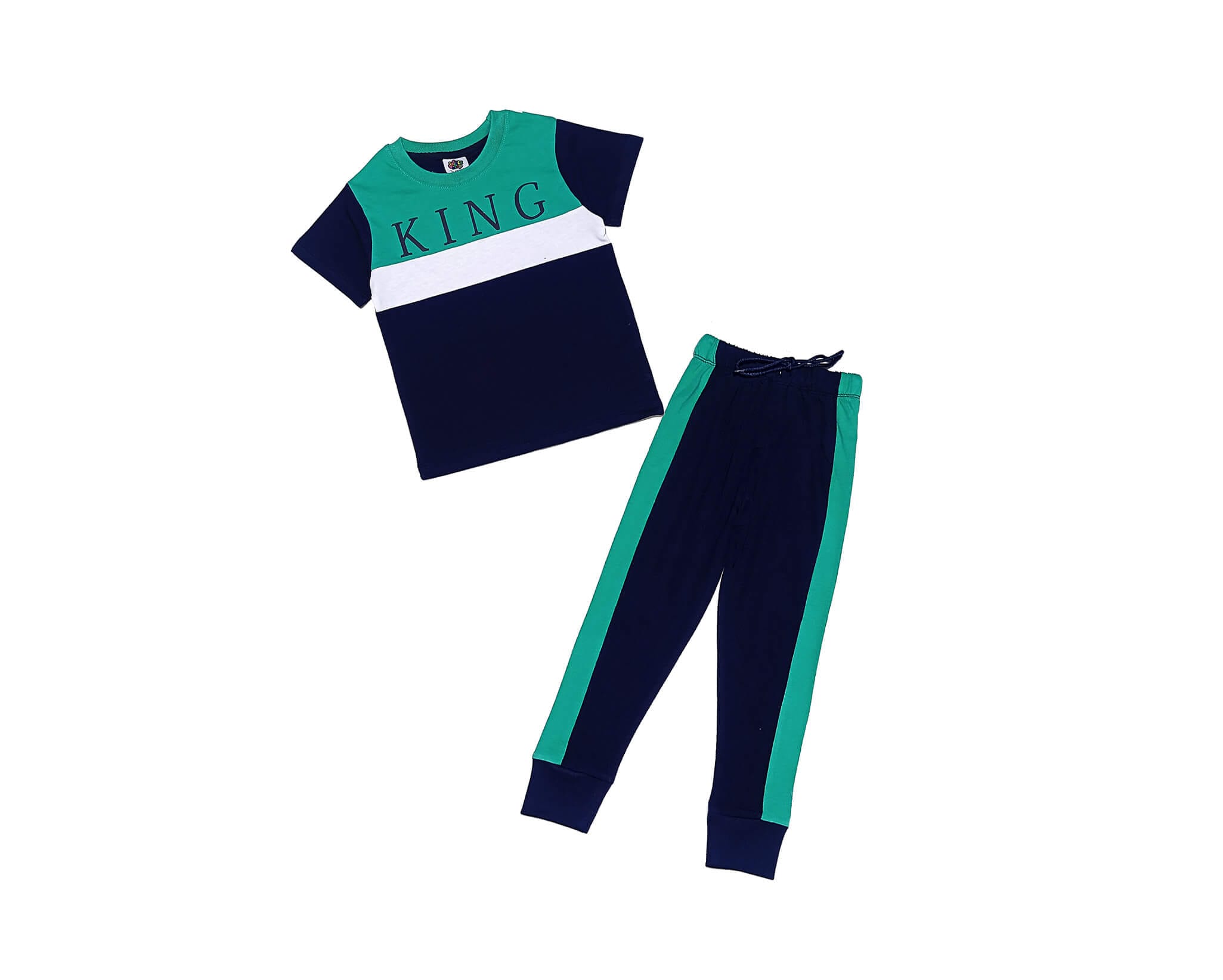 King Green Penal Tee &amp; Trouser - Navy Blue