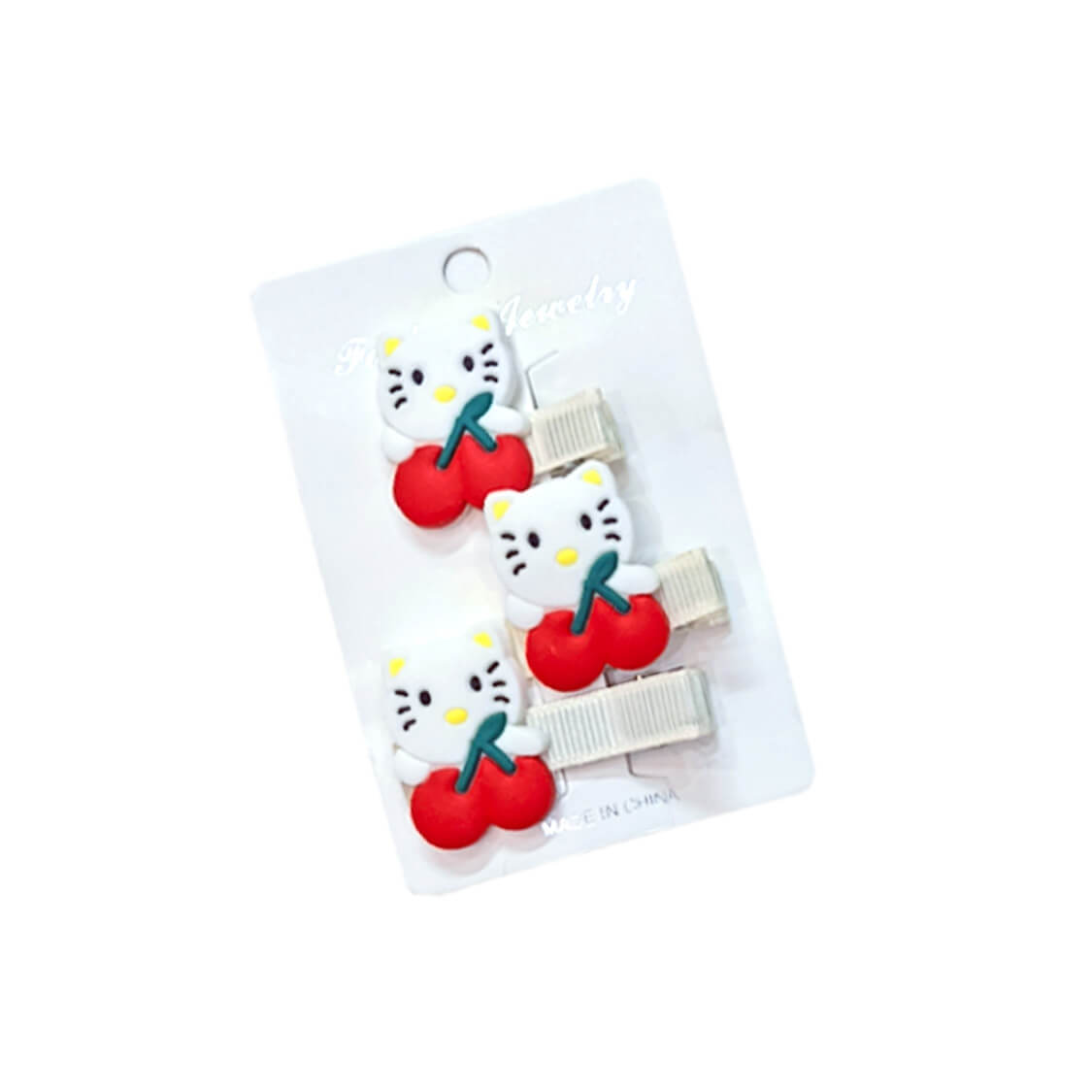 Kitty Hair Silicone Clips 3pc Set ‚Äì White