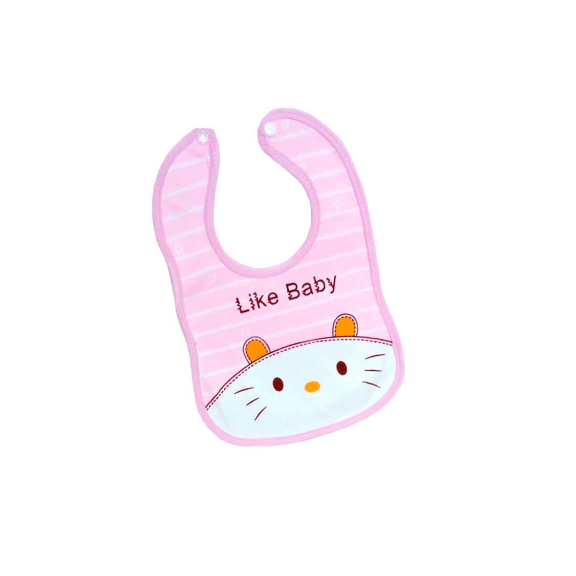 Kitty Like Baby Thin Plastic Imported Baby Bib - Baby Pink