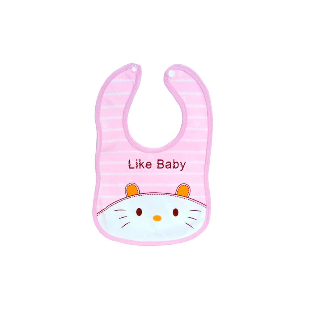 Kitty Like Baby Thin Plastic Imported Baby Bib - Baby Pink