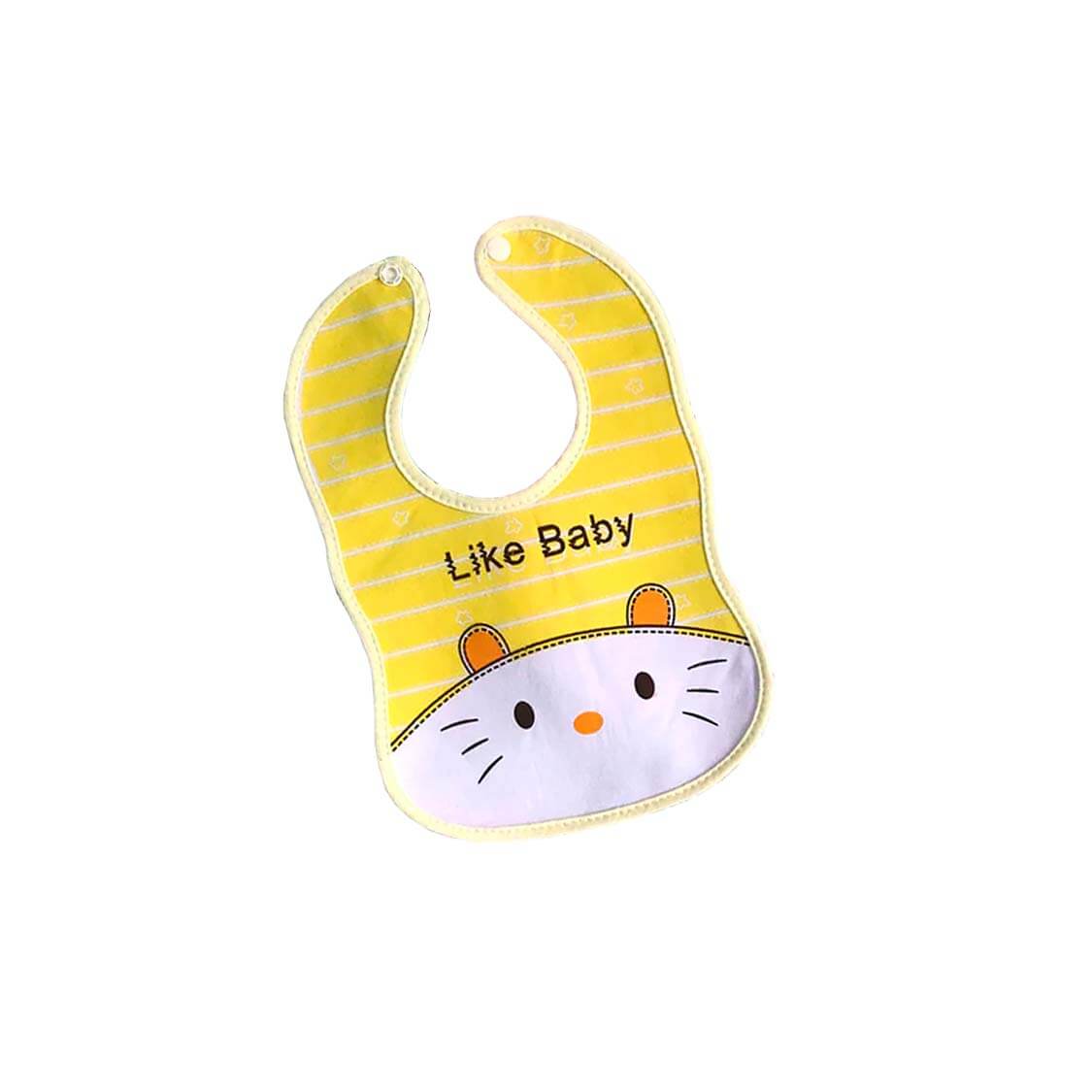 Kitty Like Baby Thin Plastic Imported Baby Bib - Yellow