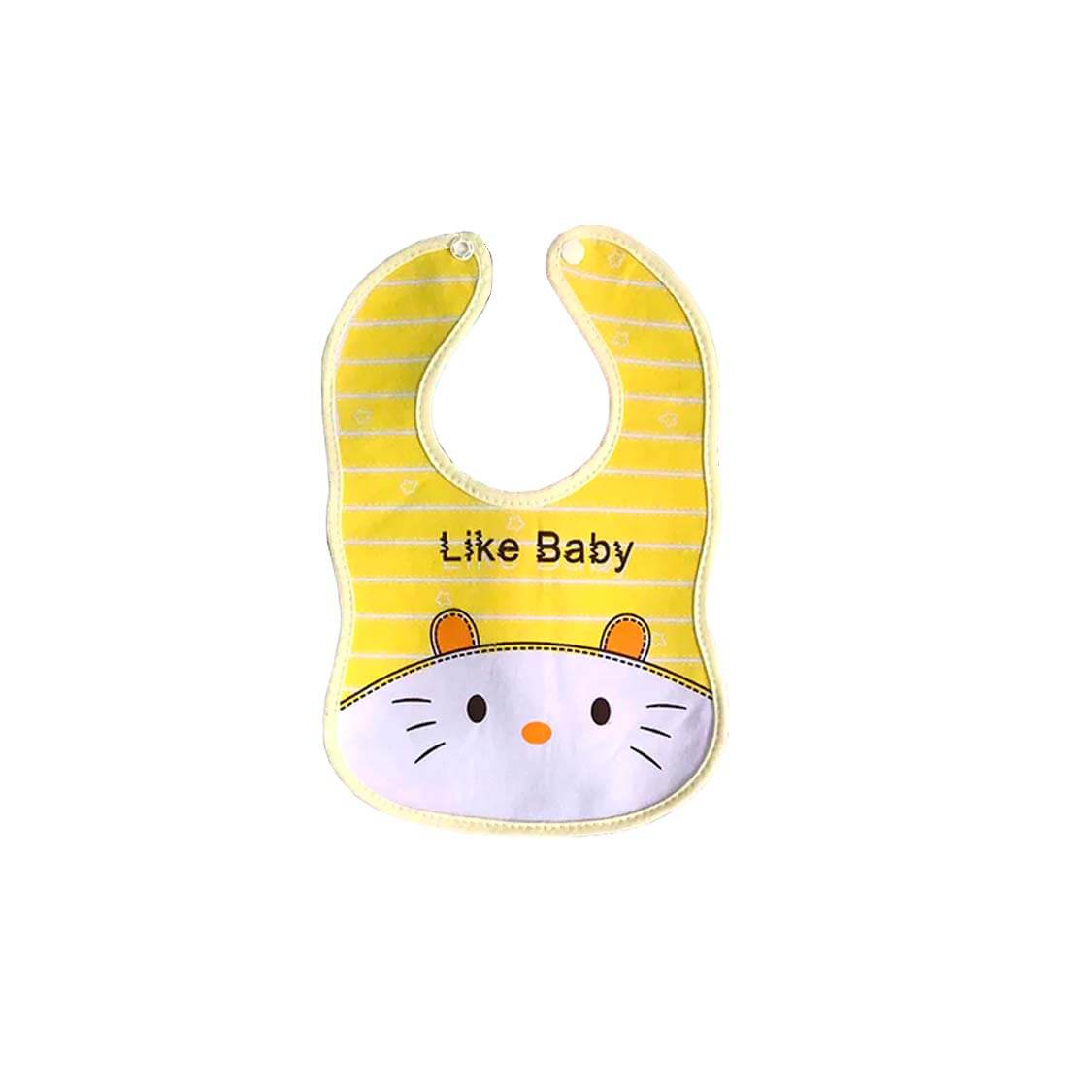 Kitty Like Baby Thin Plastic Imported Baby Bib - Yellow