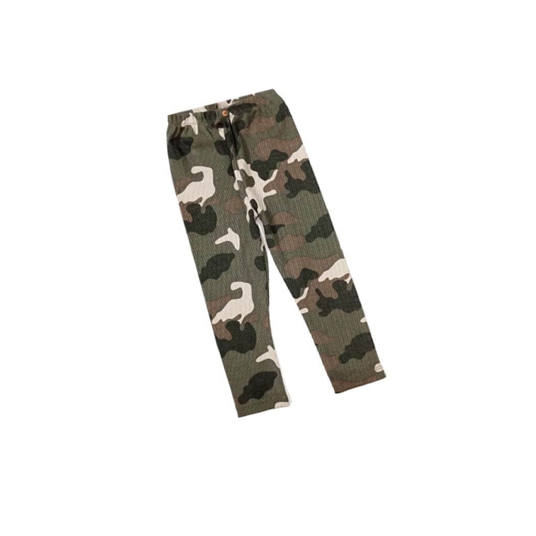 Large Camouflaged Print Mid Season Pent Trouser - Green