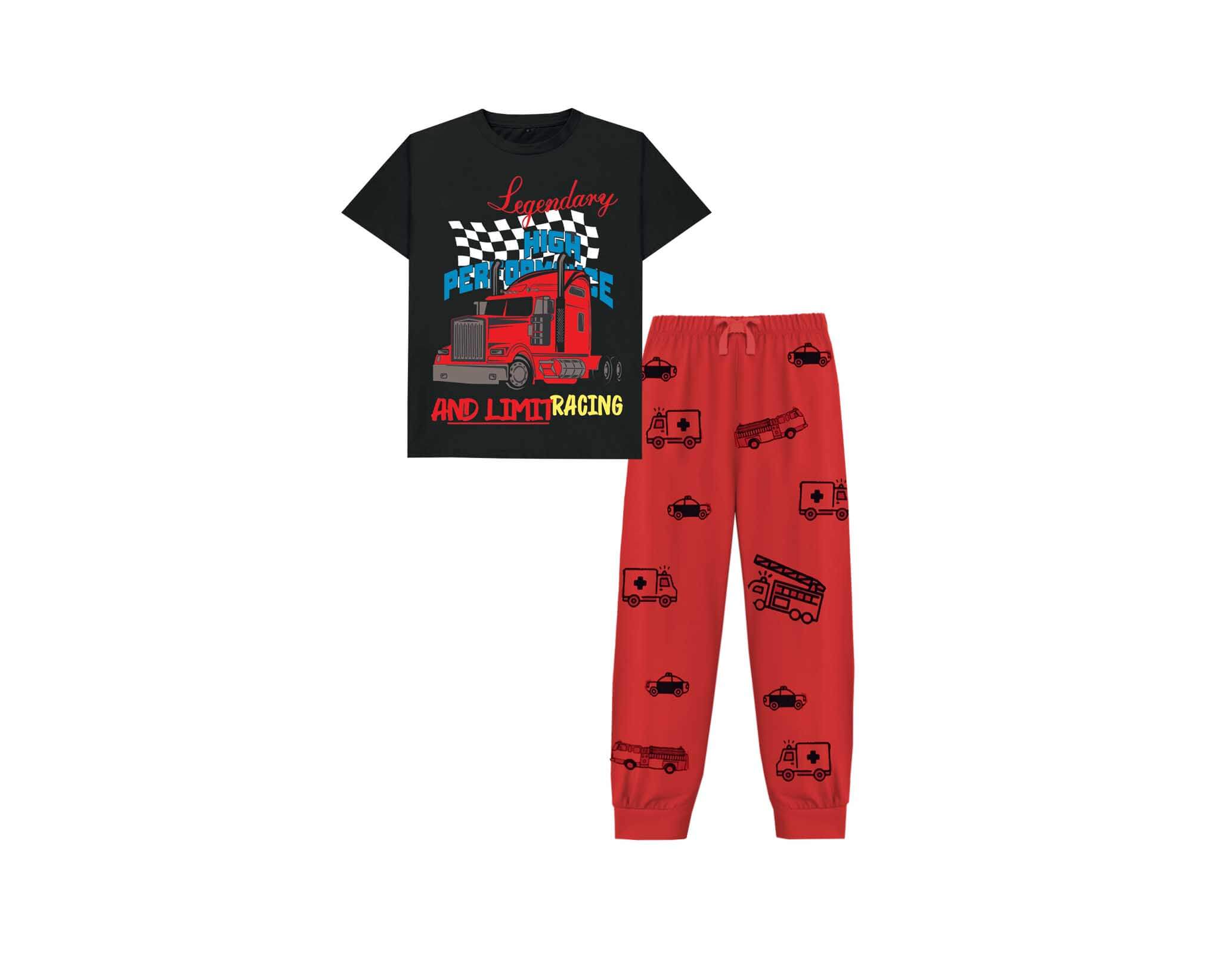 Legendary Racing Tee & Trouser - Black & Red