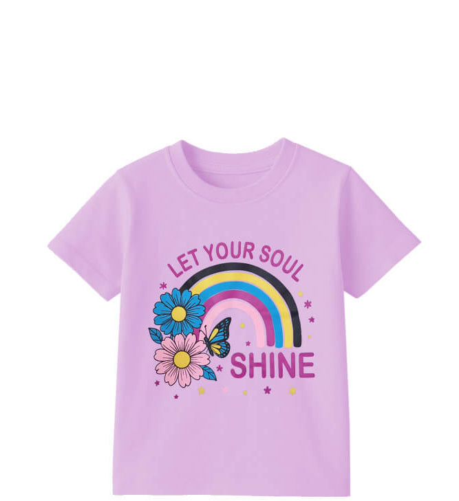 Let Your Soul Shine Rainbow Tee shirt -Soft purple
