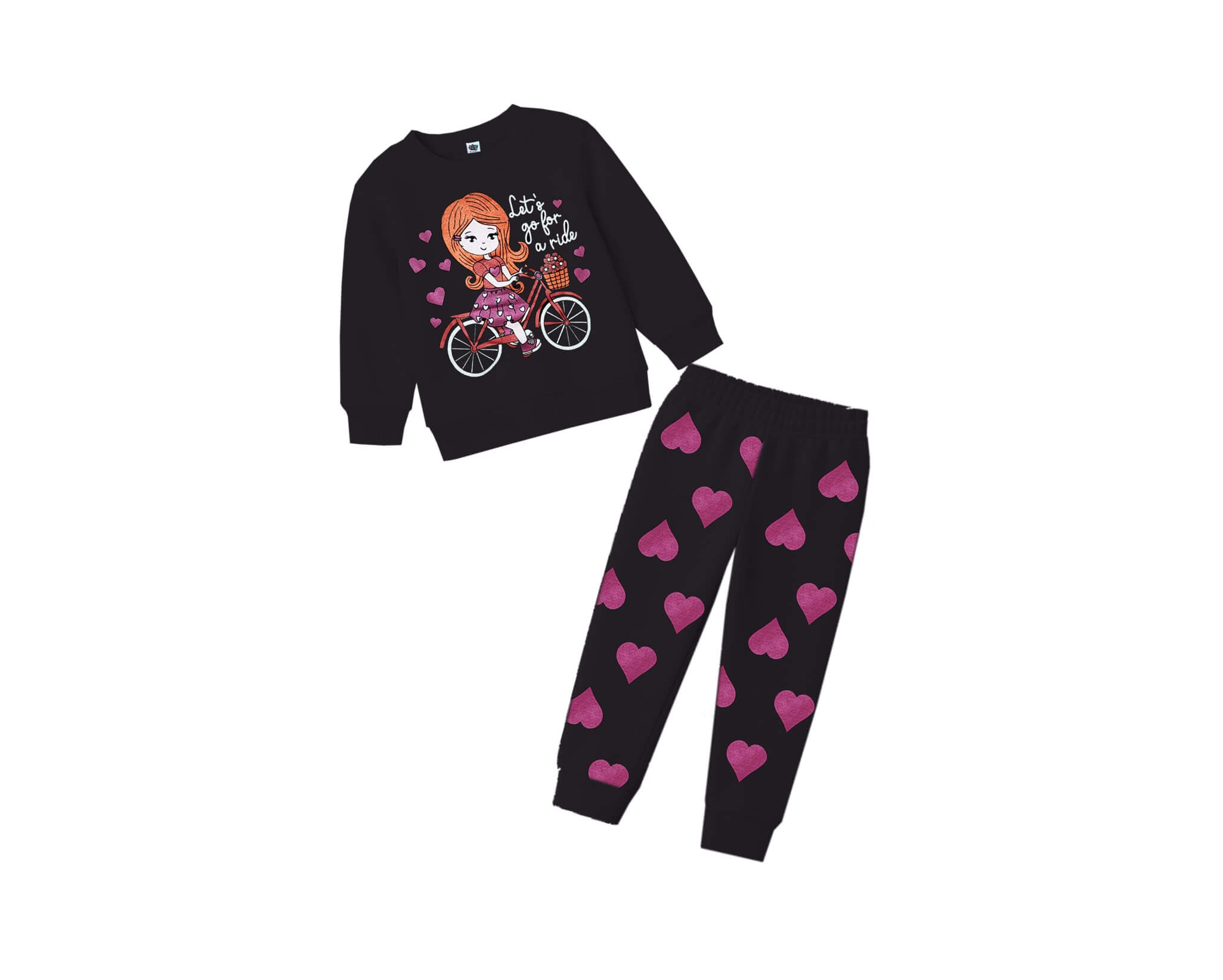 Lets Go For Ride Fleece Tracksuit - Black