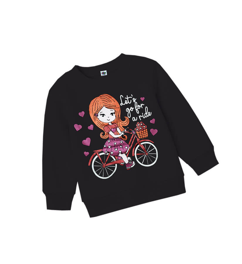 Lets Go For Ride Fleece Sweatshirt– Black1