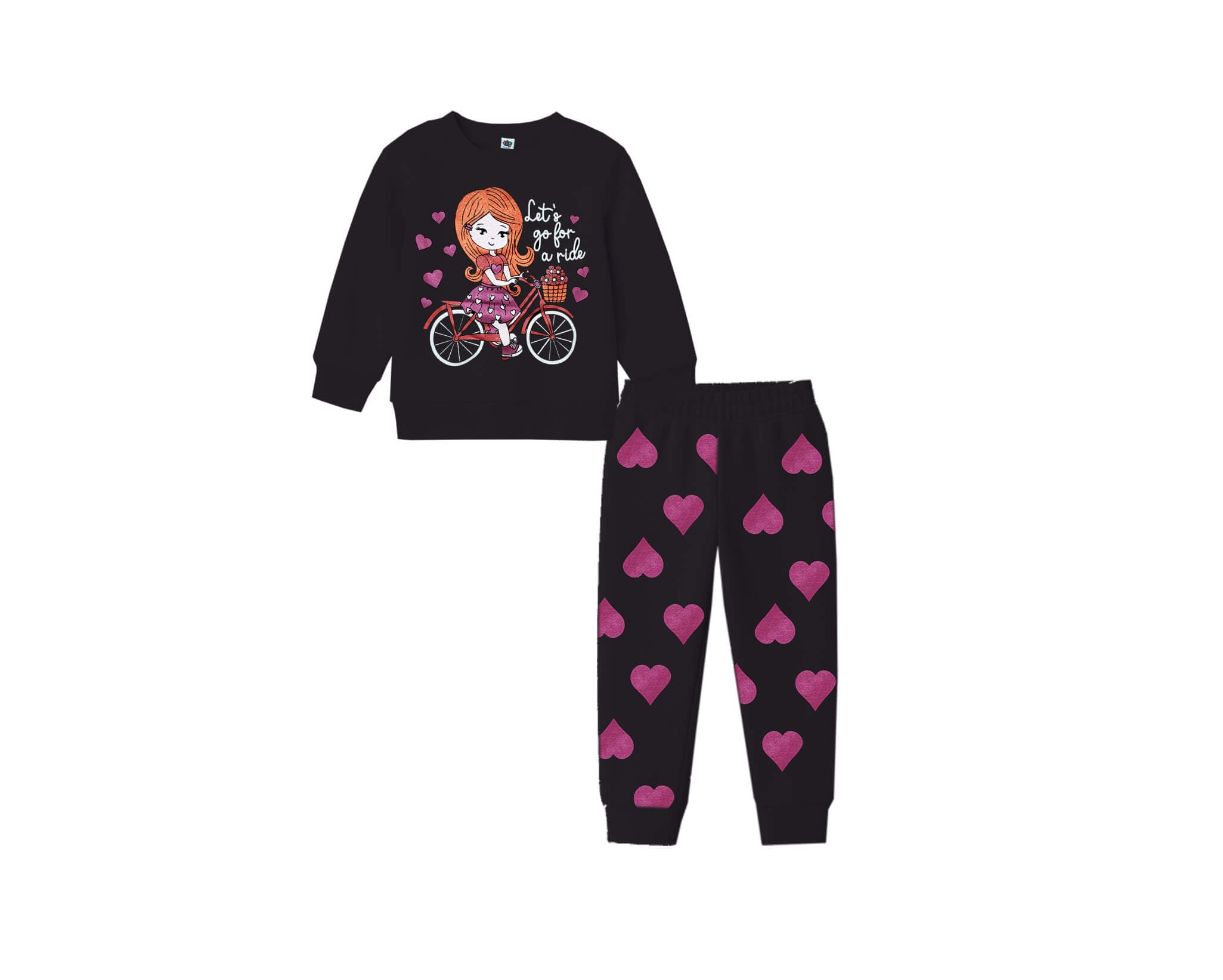 Lets Go For Ride Fleece Tracksuit - Black