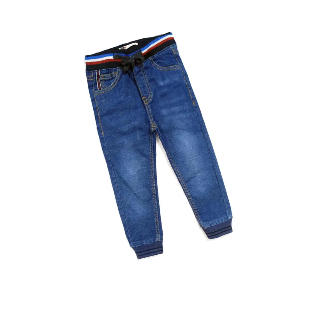 Lightly-Washed Joggers Pants - Mid Blue