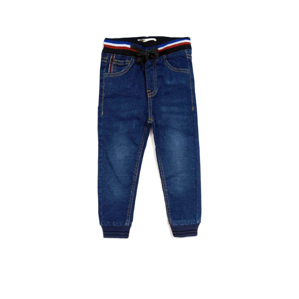 Lightly-Washed Joggers Pants - Dark Blue.