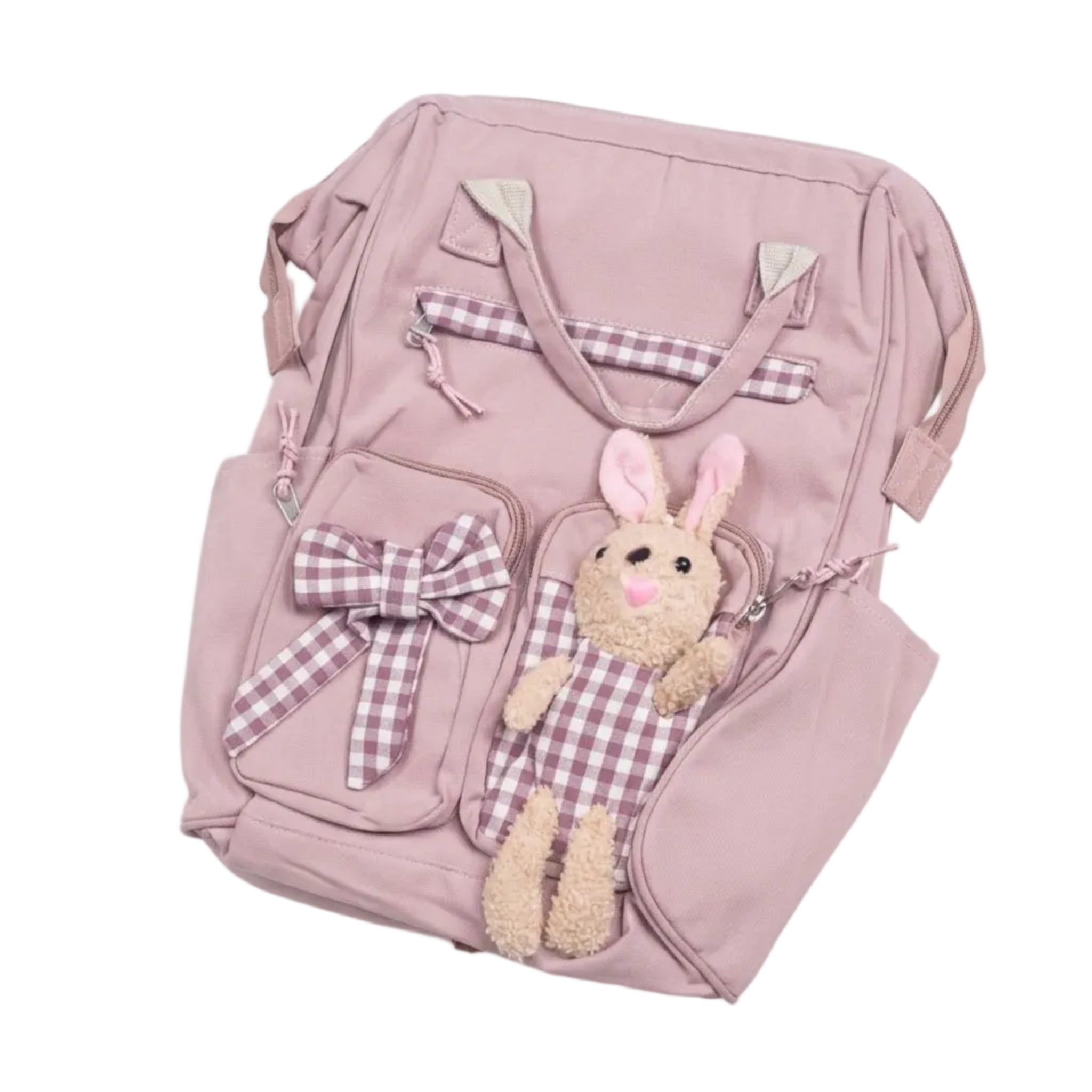 Lightweight Junior School Bag Tee Pink Bow & Bear