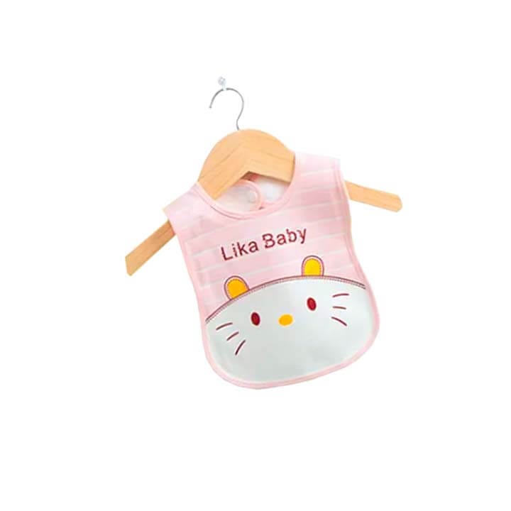 Lika Baby Cotton Bib For Babies - Baby Pink