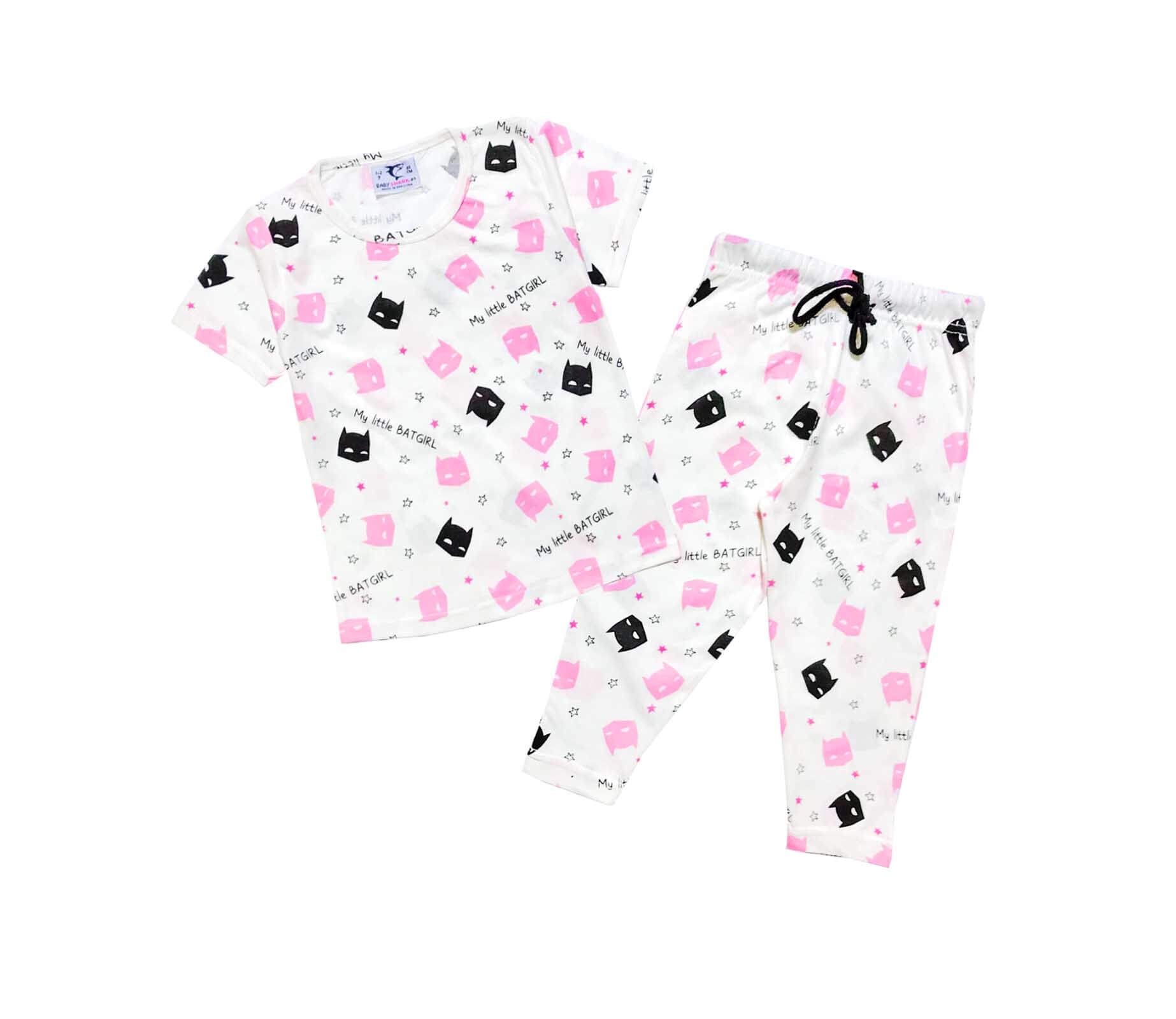 Little Batgirl Tee & Trouser - White