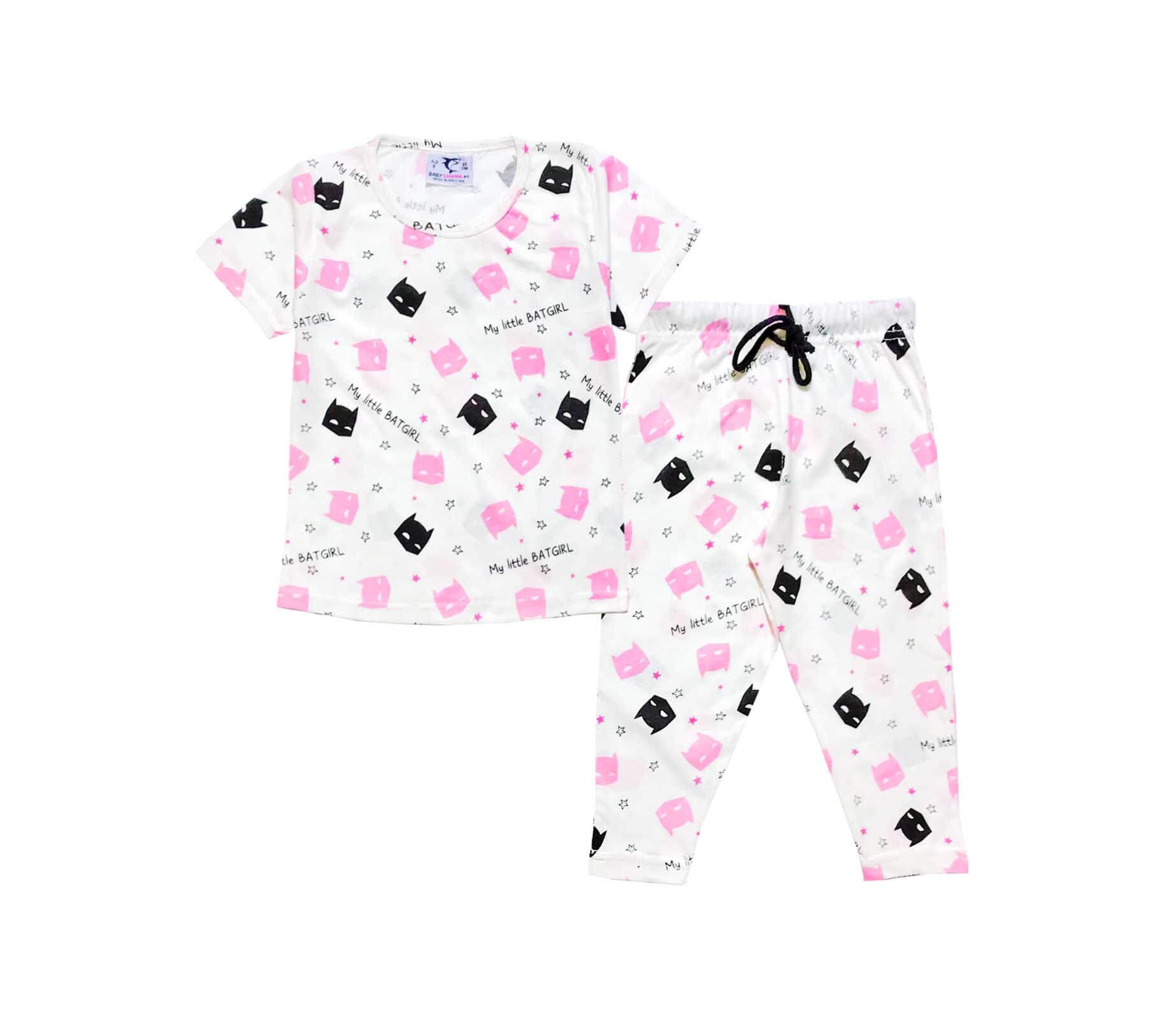 Little Batgirl Tee & Trouser - White