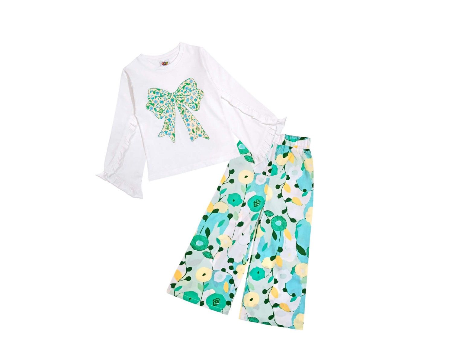 Little-Daisy-Bow-Frill-Bell-Style-Sleeves-Tee-Flare-Cotton-Trouser-White-Sea-Green-1_66d7e22e-2183-4777-98ea-0d4b94d3faf2