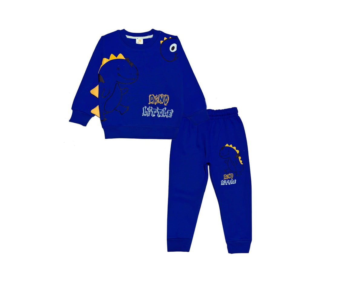 Little Dino Fleece Tracsuit -Royal Blue