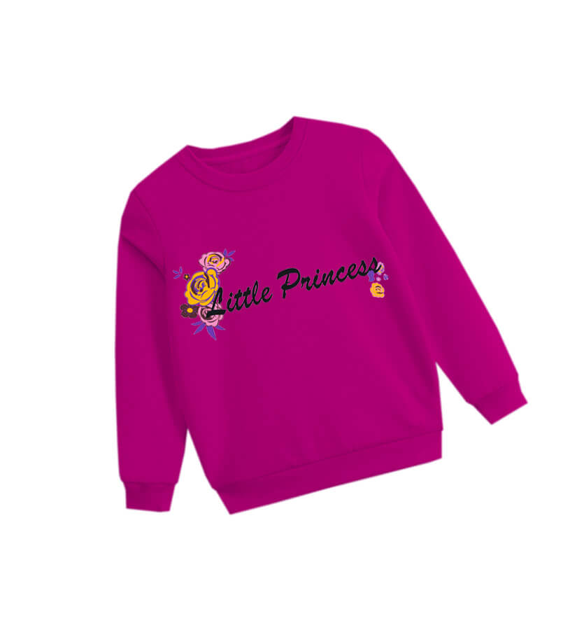 Little Princes Flowers Fleece Sweatshirt – Shocking Pink
