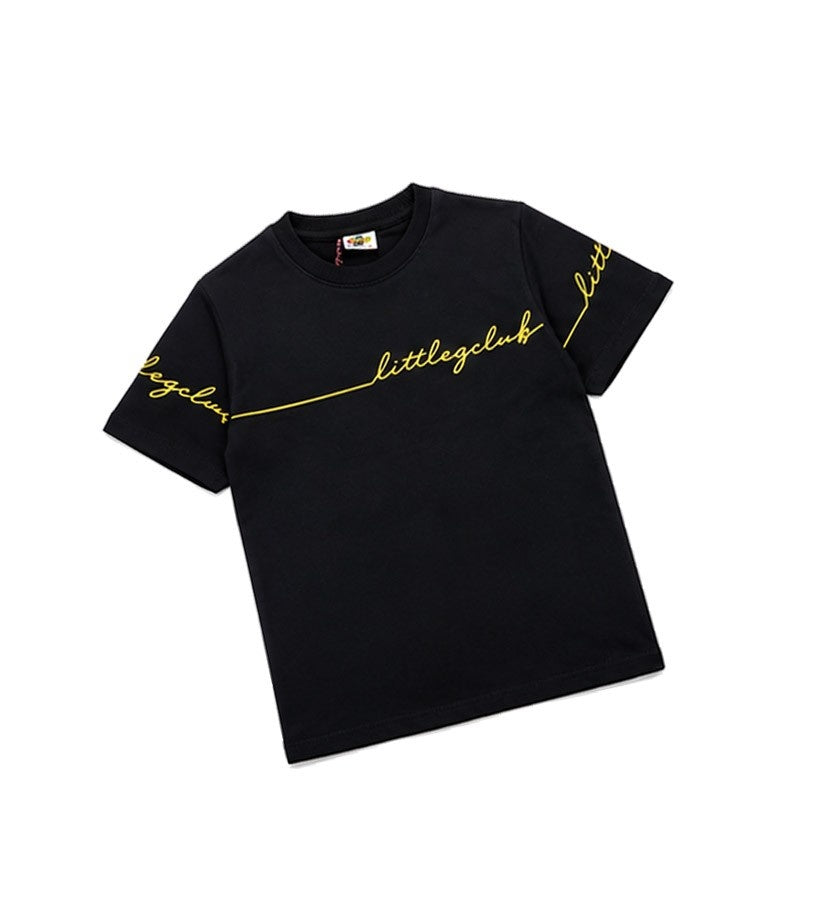 LittlezClub Printed Half Sleeve Shirt - Black