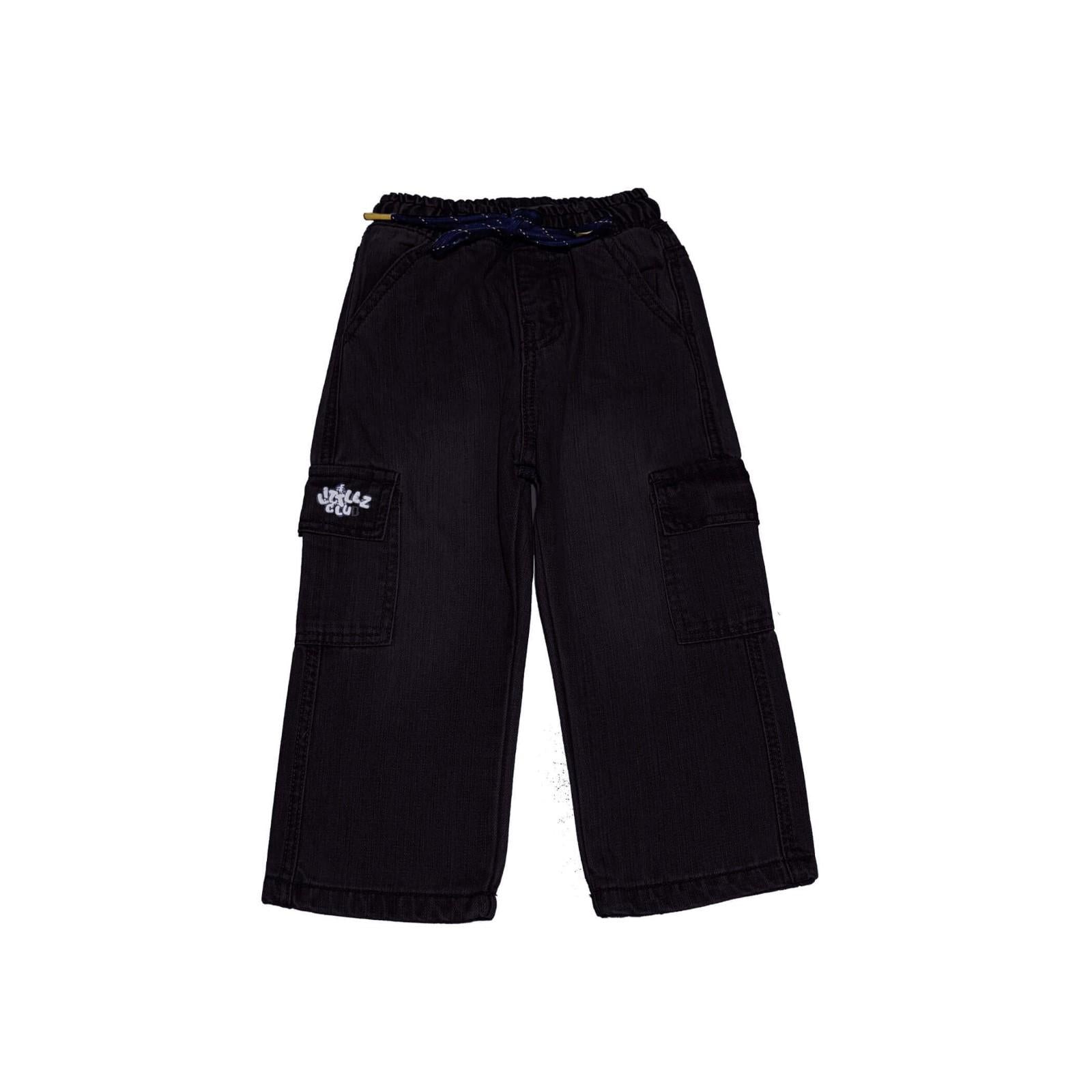 Littlez Club Flap Pockets Denim State Pant - Black