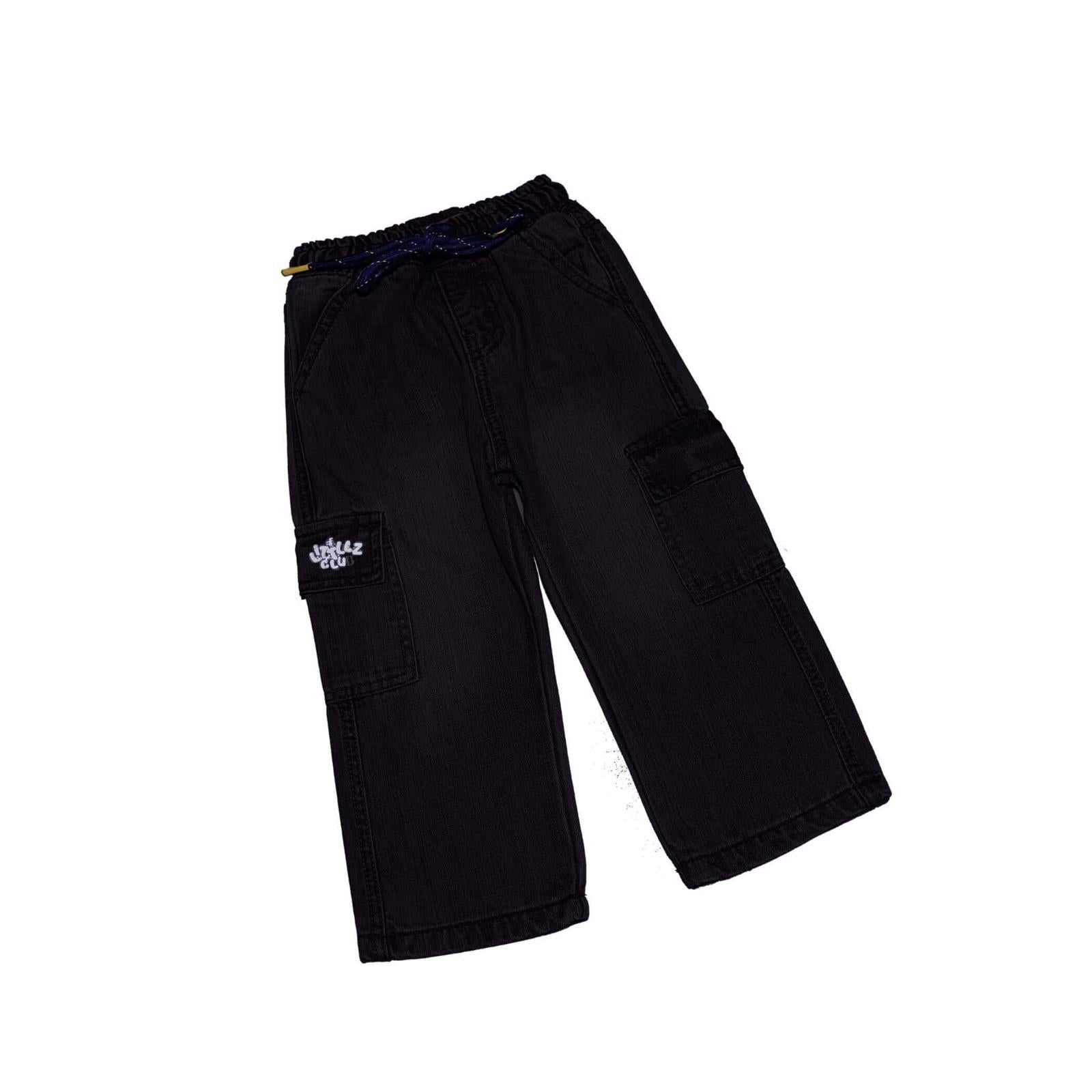 Littlez Club Flap Pockets Denim State Pant - Black